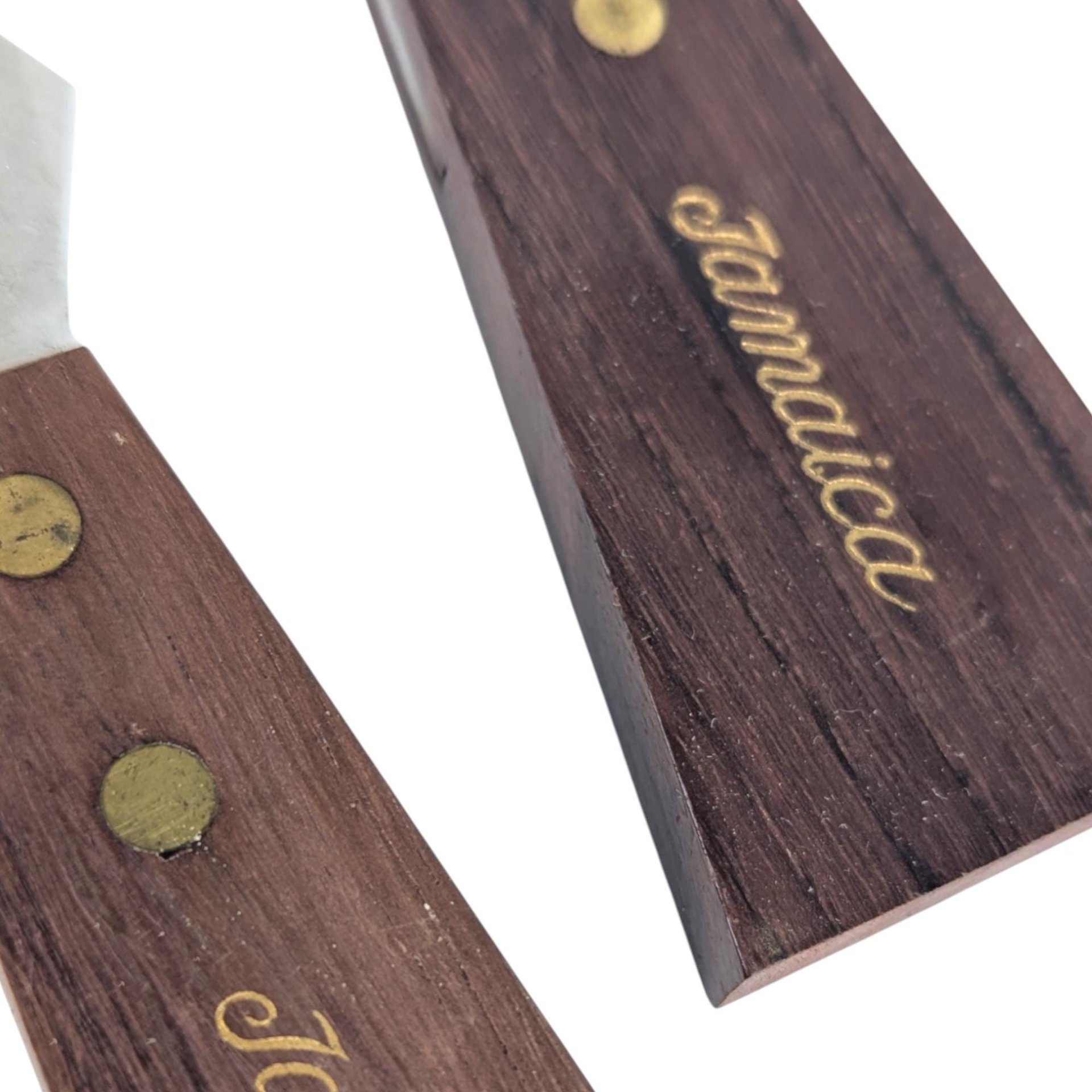 Vintage 1960s Jamaican Bar Set: Rosewood & Steel Barware Tools