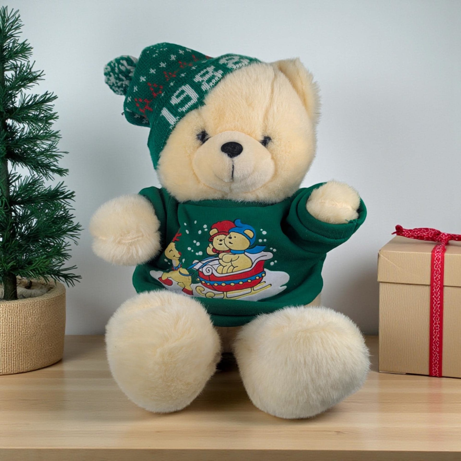 Vintage Christmas Bear Plush: Your Choice of Collectible Department Store Bears