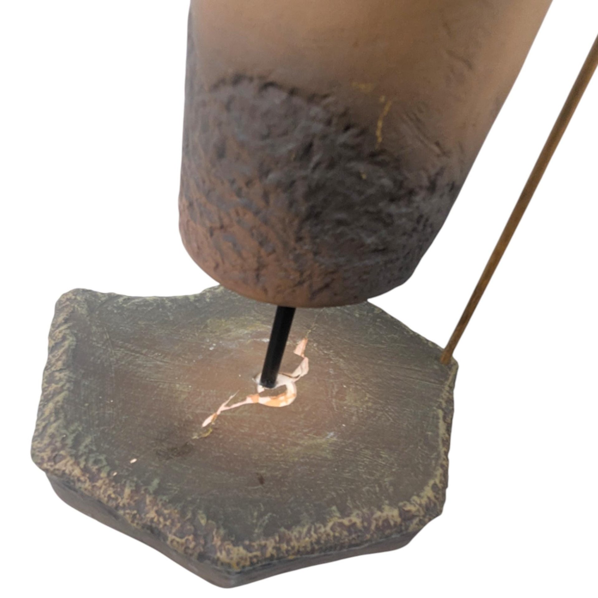 Vintage Warrior Figure with Spear: JH Boone Co. Terracotta Statue