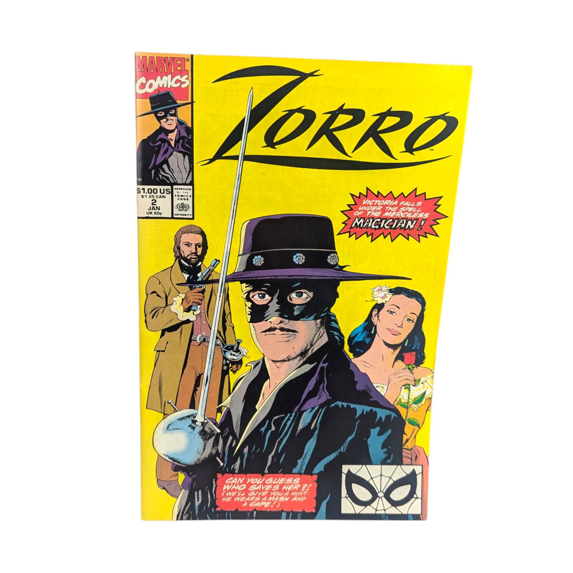 Vintage 1991 Marvel Zorro Comics Lot: Vol 1 Issues 2 & 5, 90s Comic Books