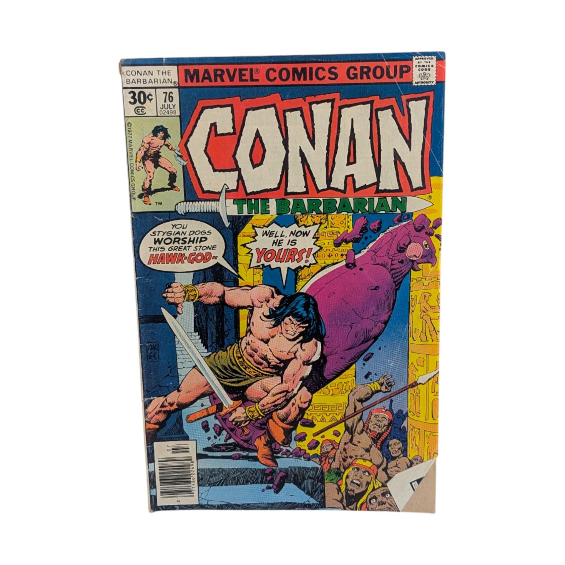 Vintage 1977 Conan the Barbarian Comic Lot: Marvel Comics Issues 73-80, Bronze Age