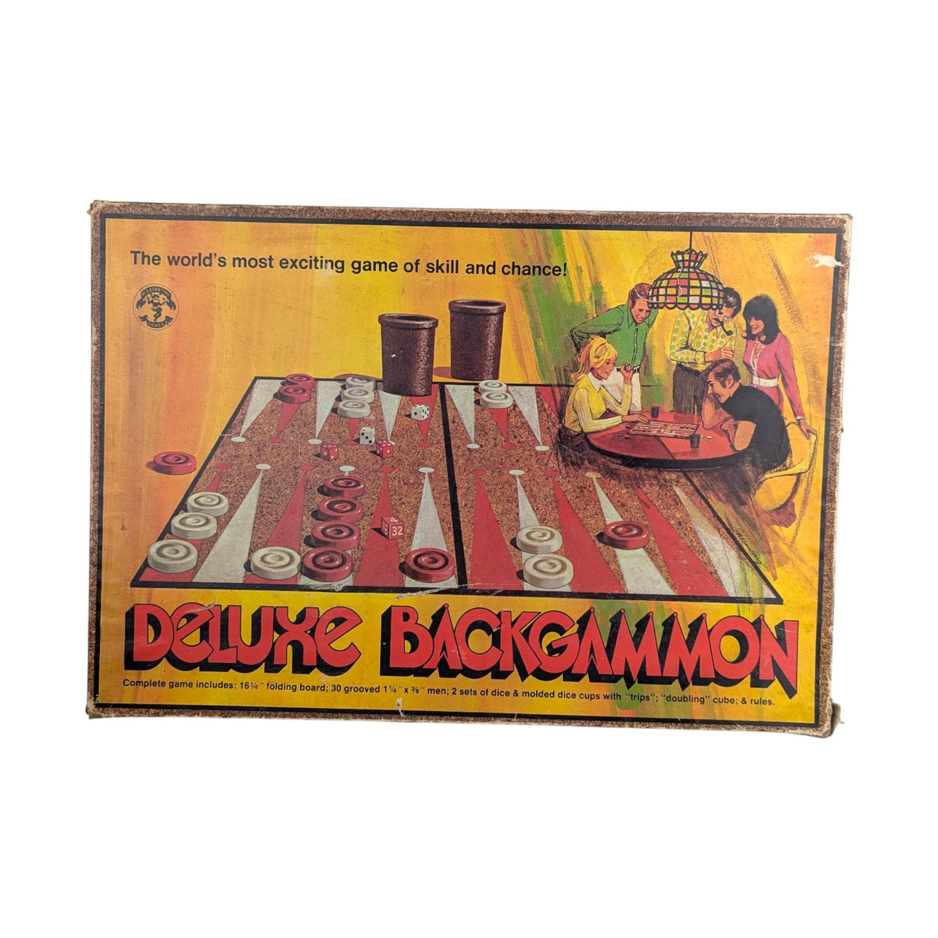Vintage 1970s Deluxe Backgammon Game: Pleasantime Games, Classic Strategy Board Game