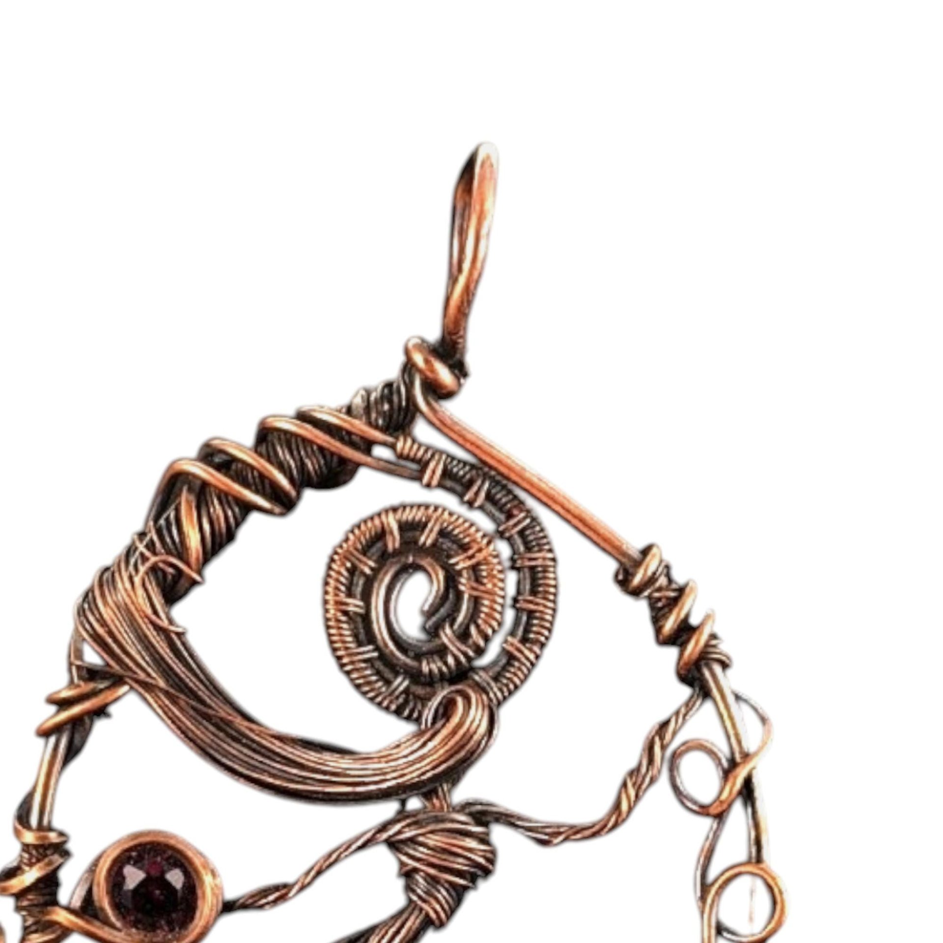 Copper Wire Goddess Pendant: Tree of Life Female Form, Handmade Artisan Jewelry