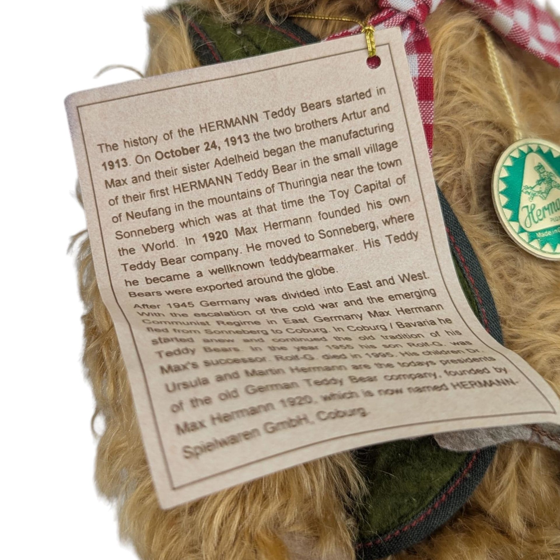 Vintage Hermann Mohair Bear: Limited Edition Bavarian Teddy Bear #20/333