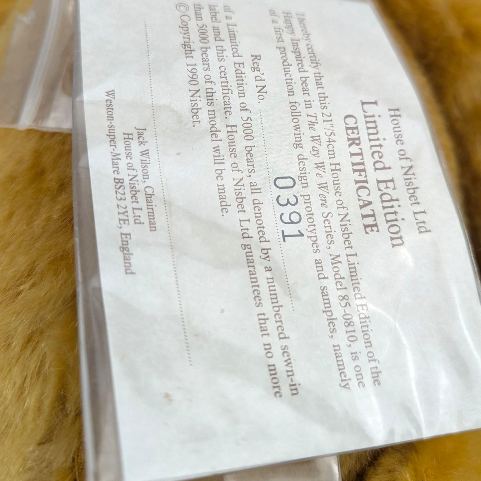 Vintage 1990 House of Nisbet Teddy Bear: "The Way We Were" Limited Edition