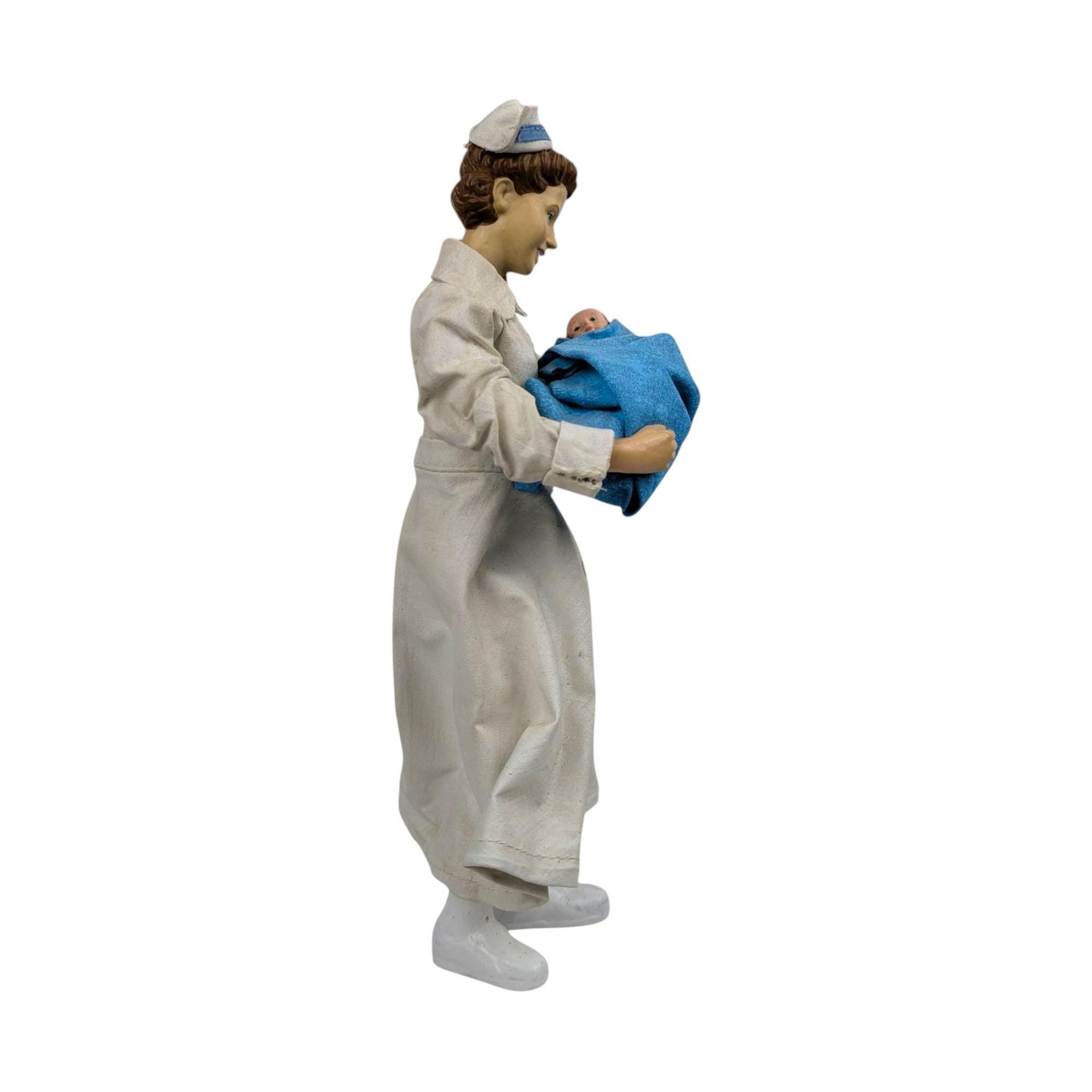 Vintage 1995 Nurse and Baby Figurine: Possible Dreams Clothtique "A Star Is Born"