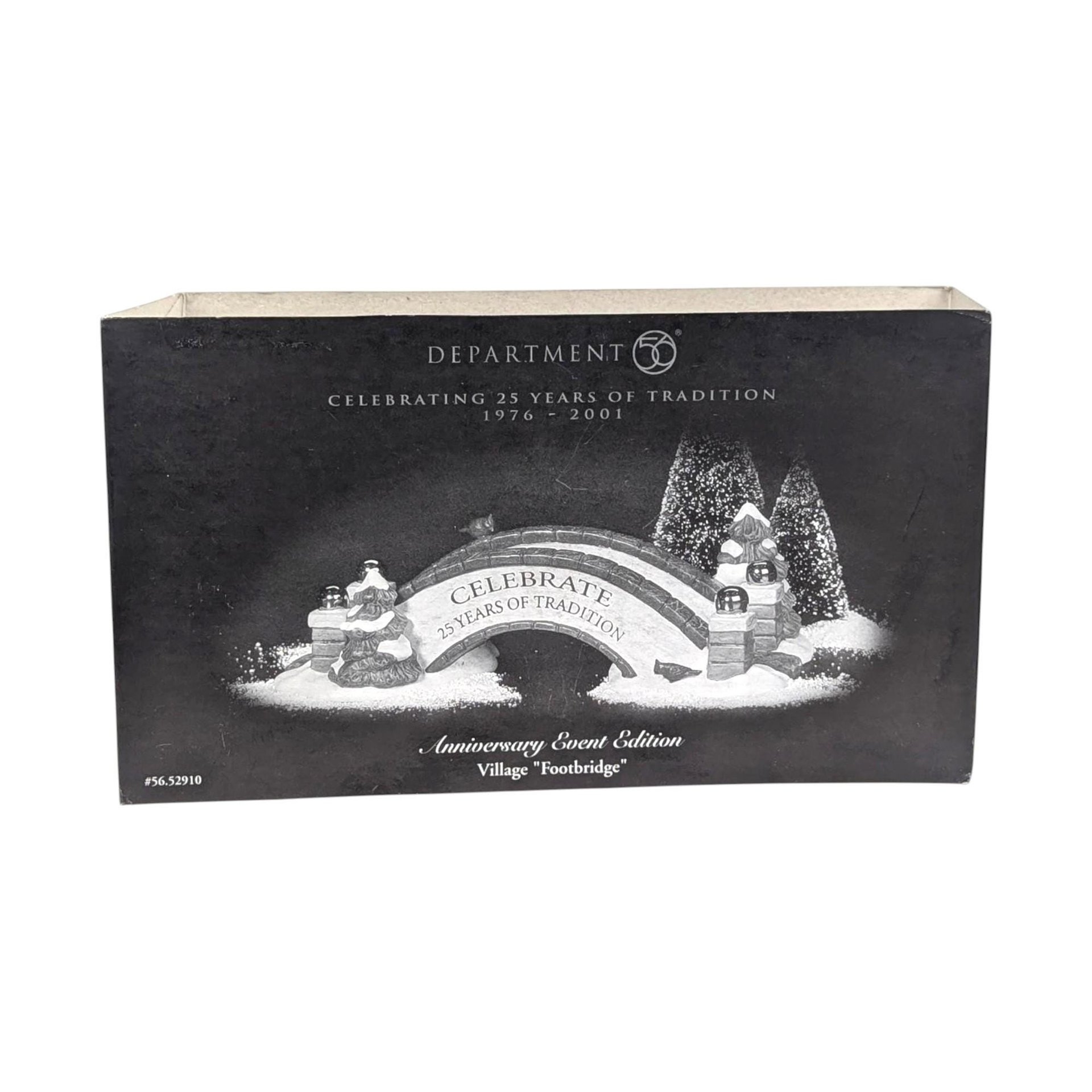 Vintage 2001 Anniversary Footbridge: Department 56 Snow Village Event Piece