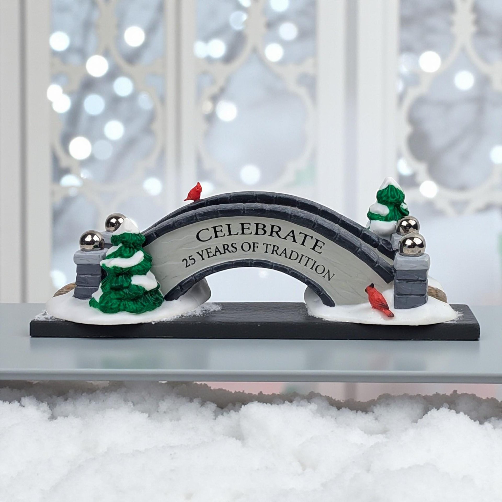Vintage 2001 Anniversary Footbridge: Department 56 Snow Village Event Piece