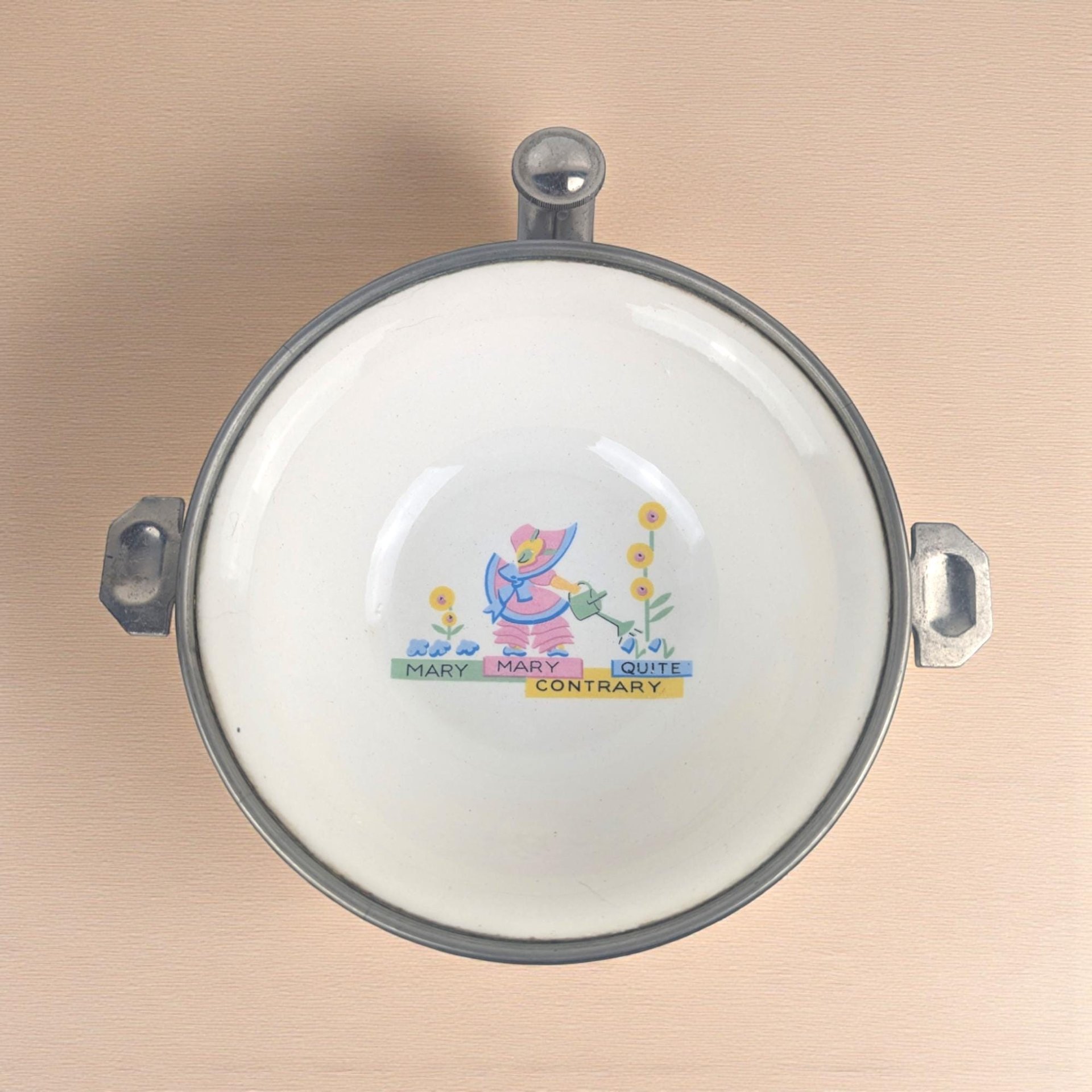 Vintage "Mary Mary Quite Contrary" Childs Bowl: GW Company Nursery Rhyme Collectible