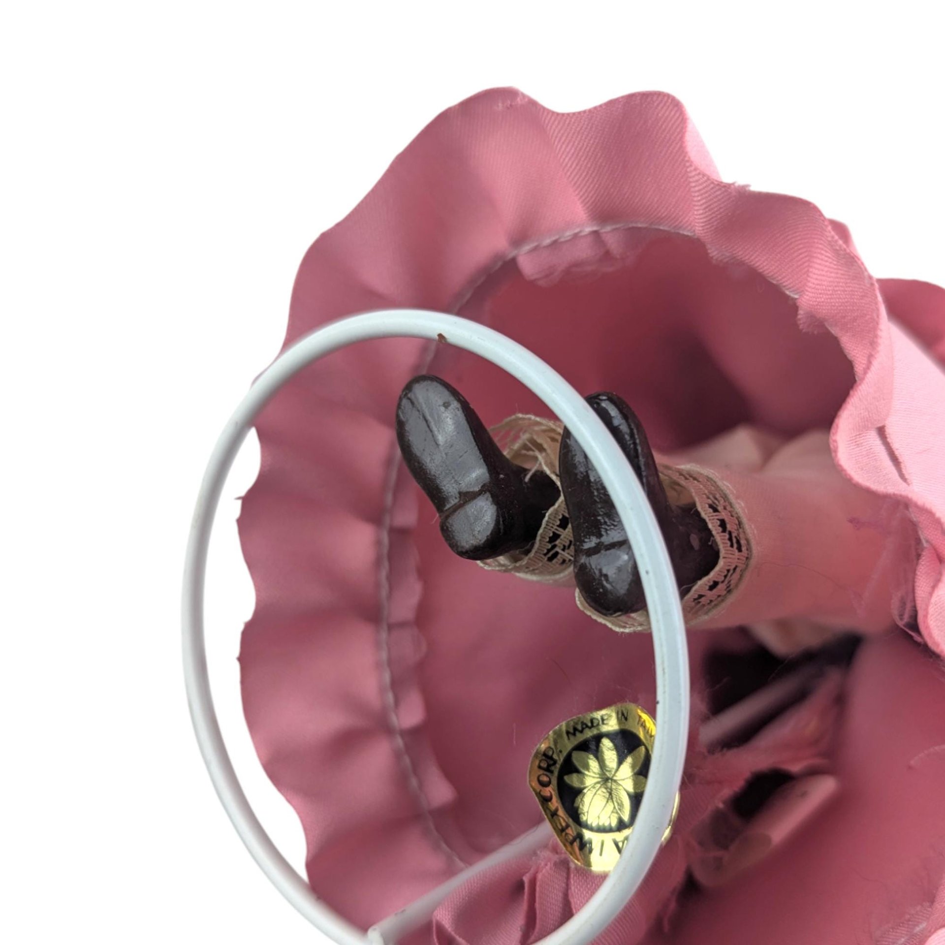 Vintage Victoria Intex Porcelain Doll: Collectible 8-Inch Doll in Pink Victorian Dress