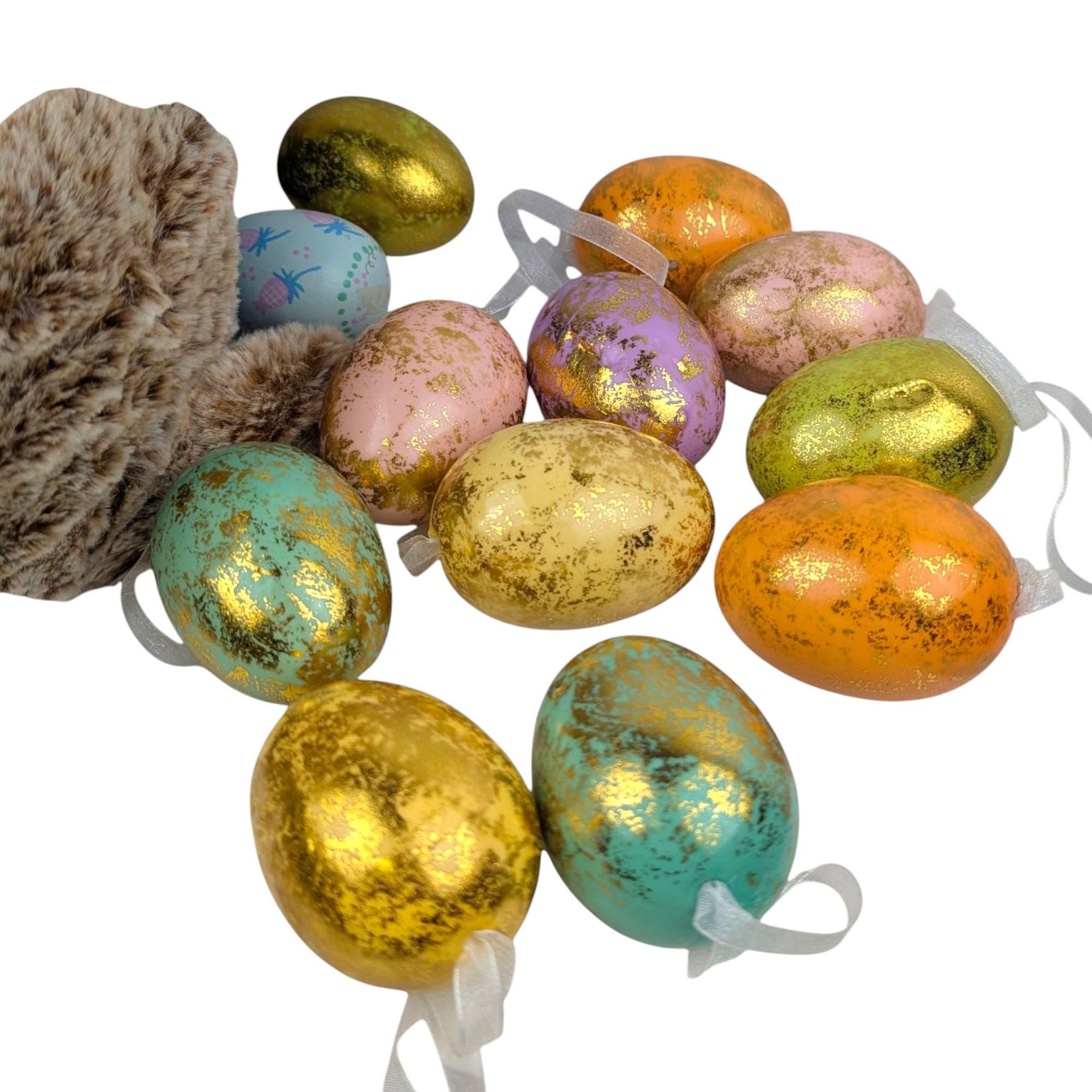 Vintage 1990s Dan Dee Peter Rabbit Plush: Stuffed Animal Easter Basket with Eggs