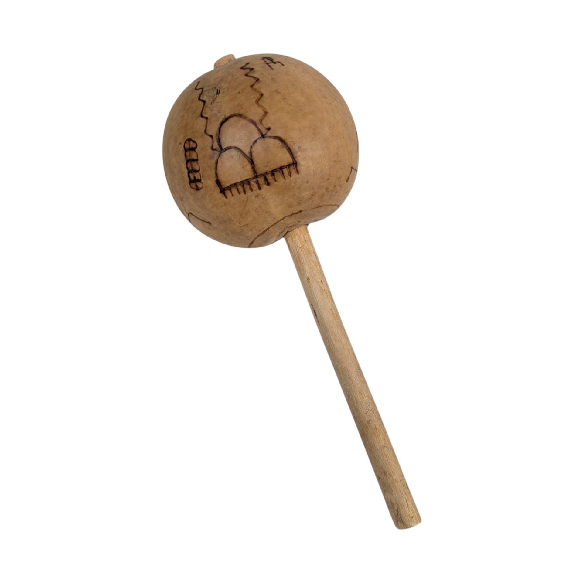 Vintage Gourd Maracas Set: Hand Drawn Kokopelli & Deer Shakers, Southwestern Decor