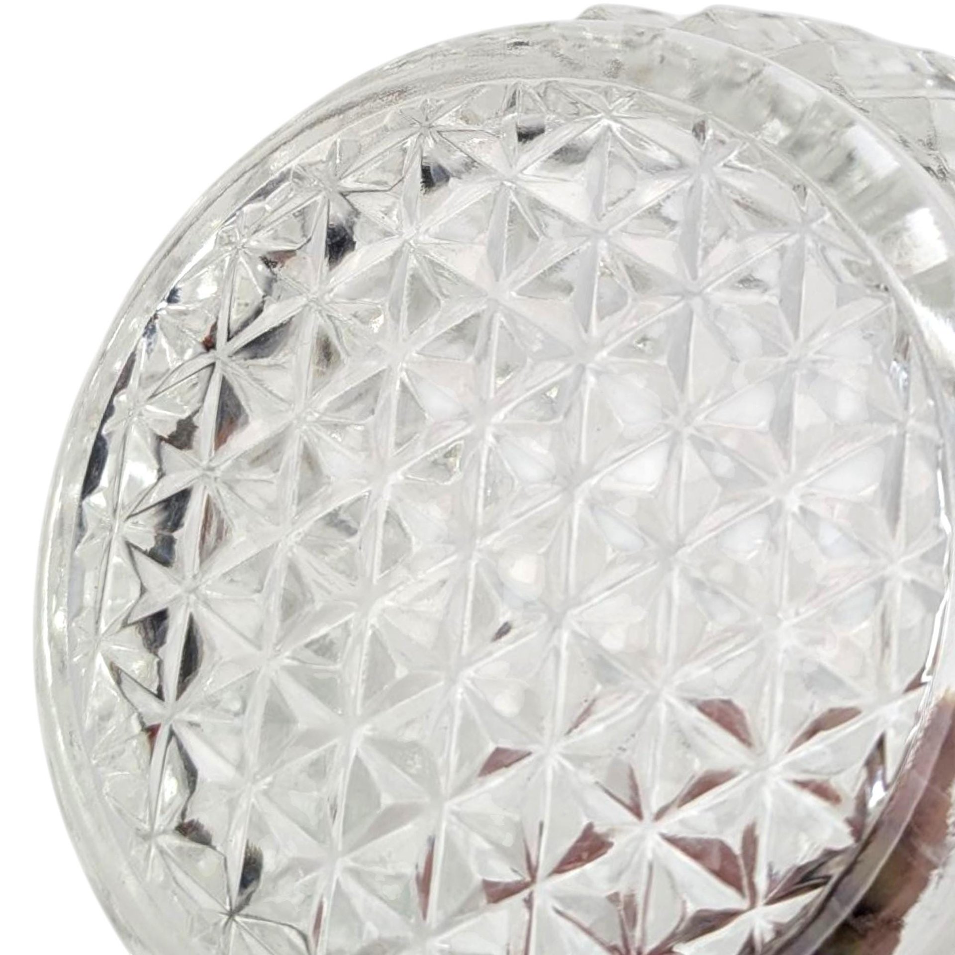 Vintage Glass Powder Jar: Mid-Century Vanity Box with Chrome Lid