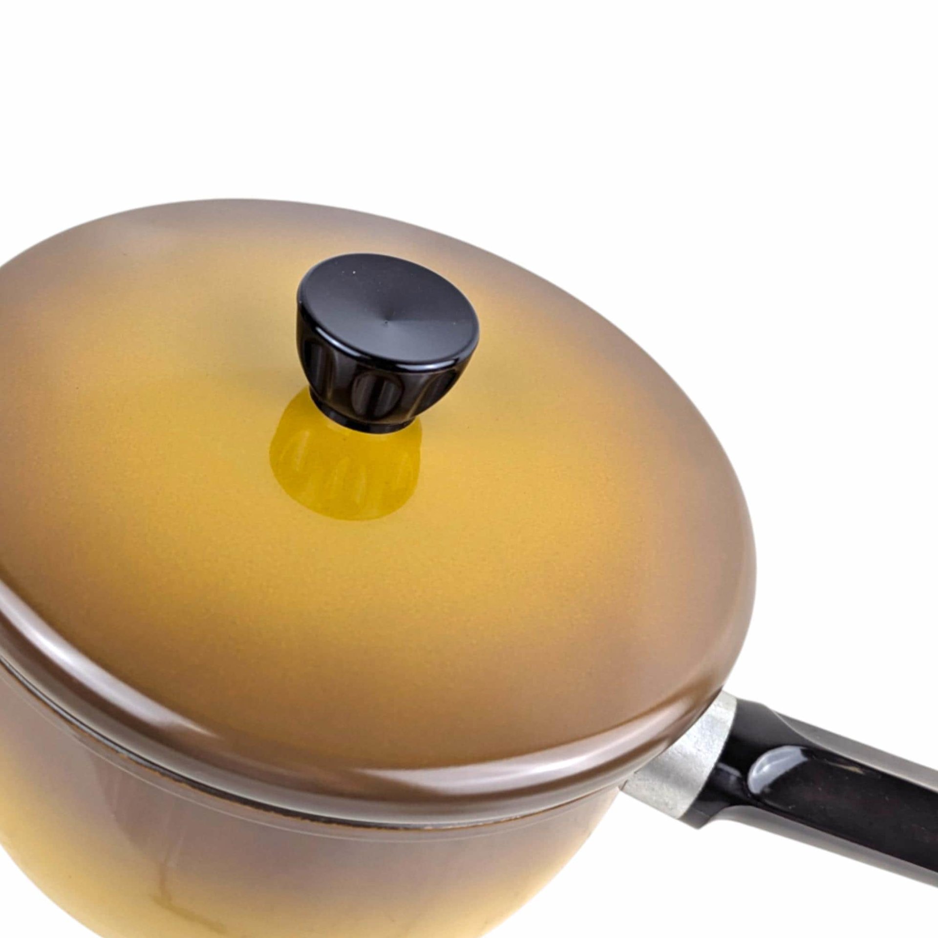 Vintage Brown Ombré Saucepan with Lid: Revere Ware 2 Quart Cookware