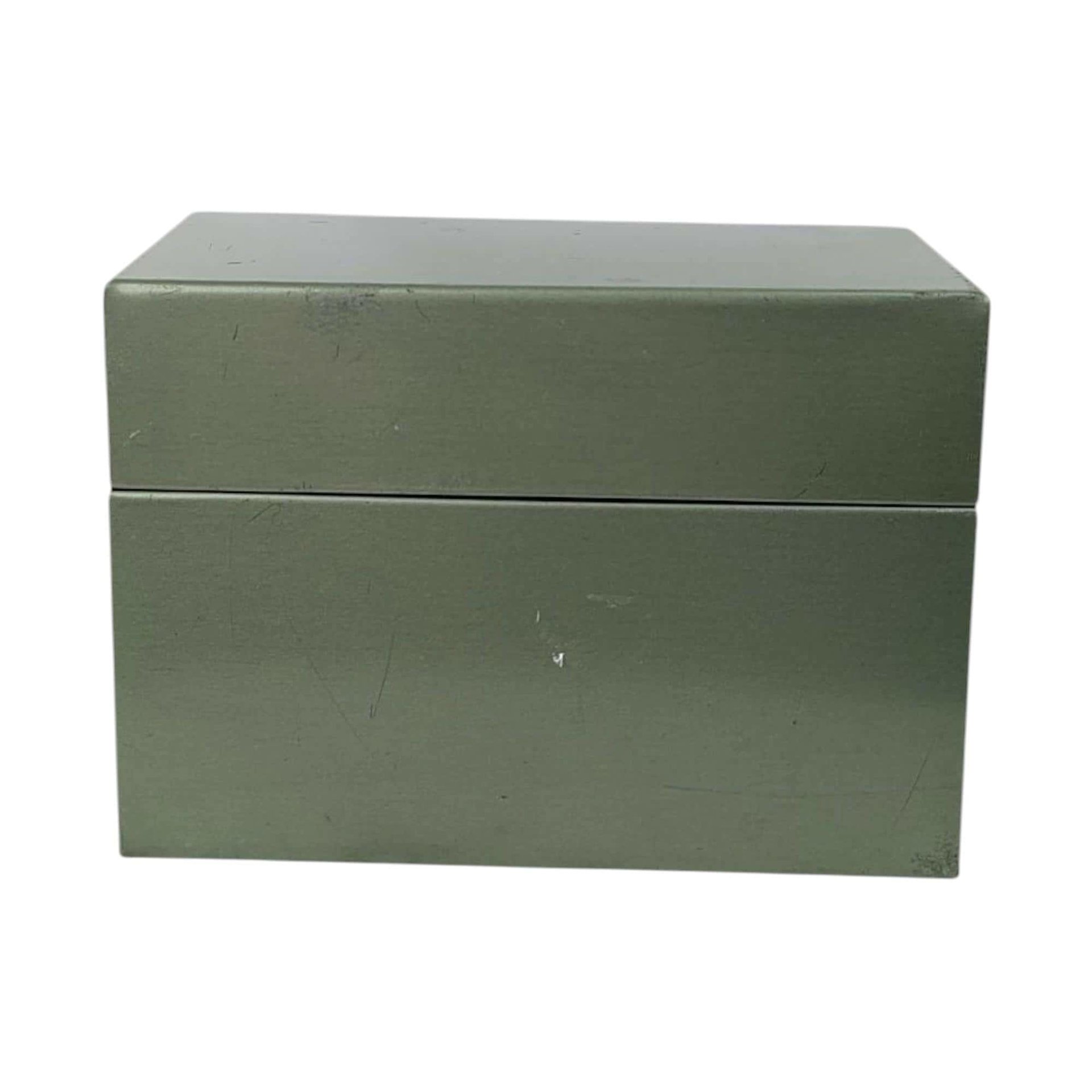 Vintage J. Chein Recipe Box: Green Metal Card File Box
