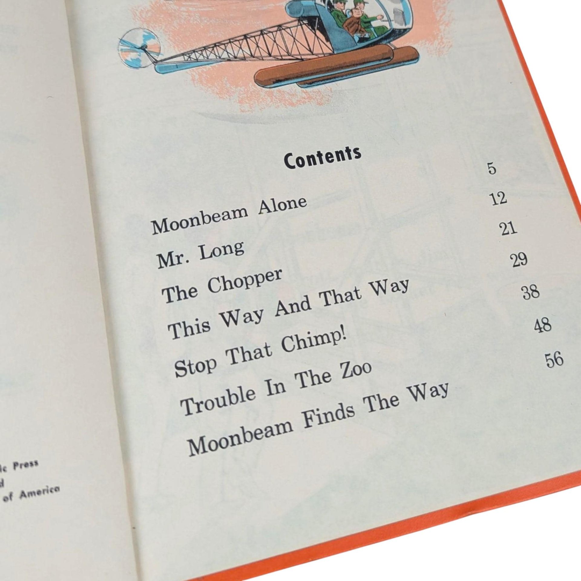 Vintage 1970 Moonbeam Book: Moonbeam is Lost by Wassermann, Chimpanzee Story