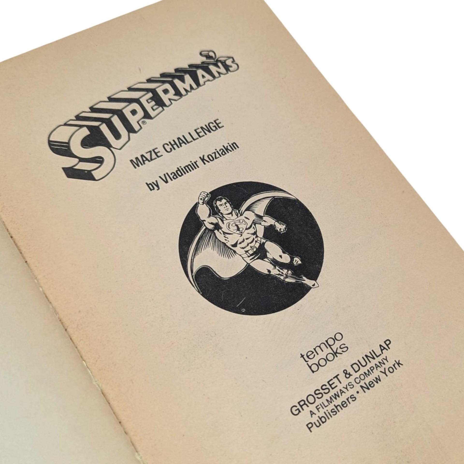 Vintage 1978 Superman Puzzle Book: DC Comics Maze Challenge, Unused Activity Book