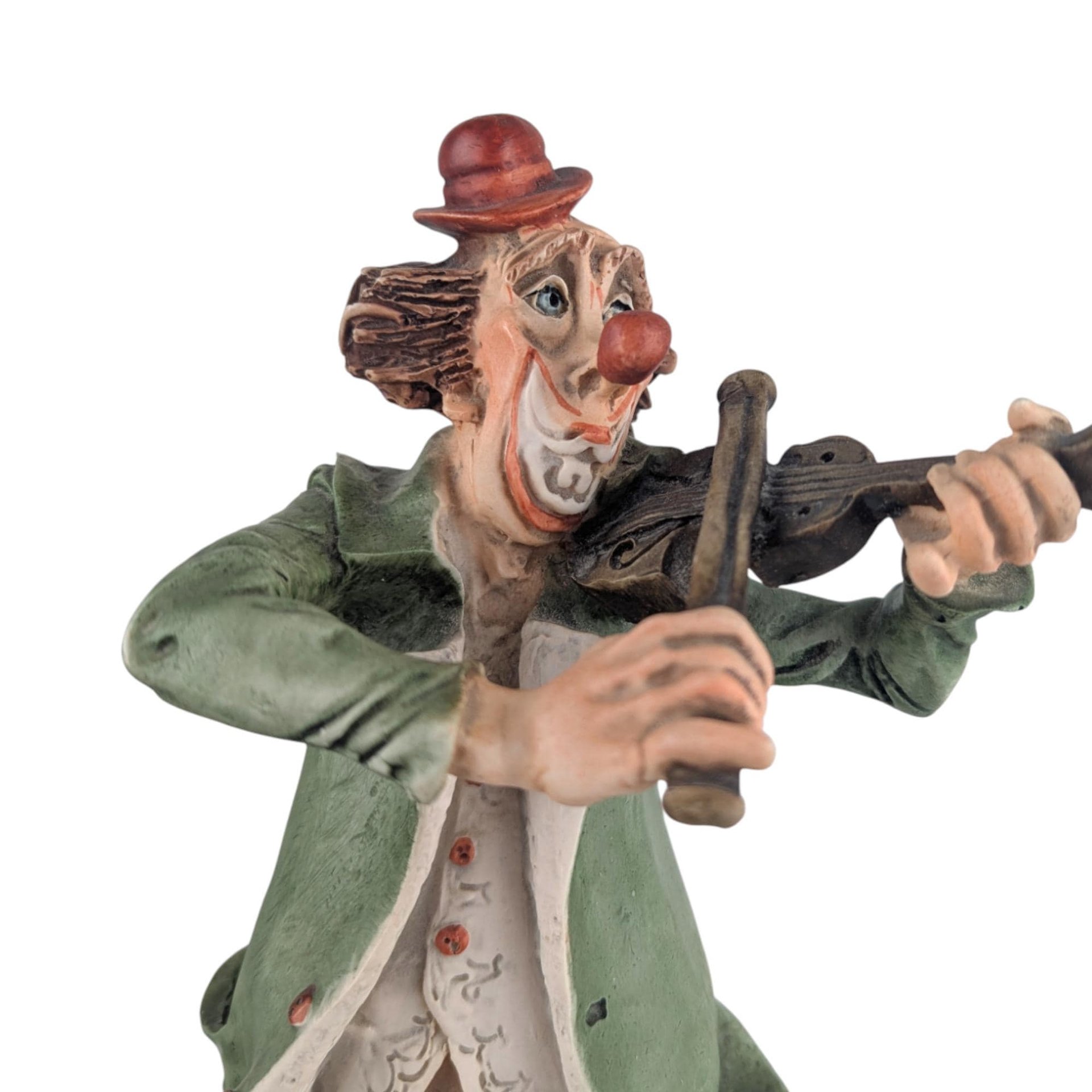 Vintage Capodimonte Clown Figurine: Italian Art Statue with N Crown Mark