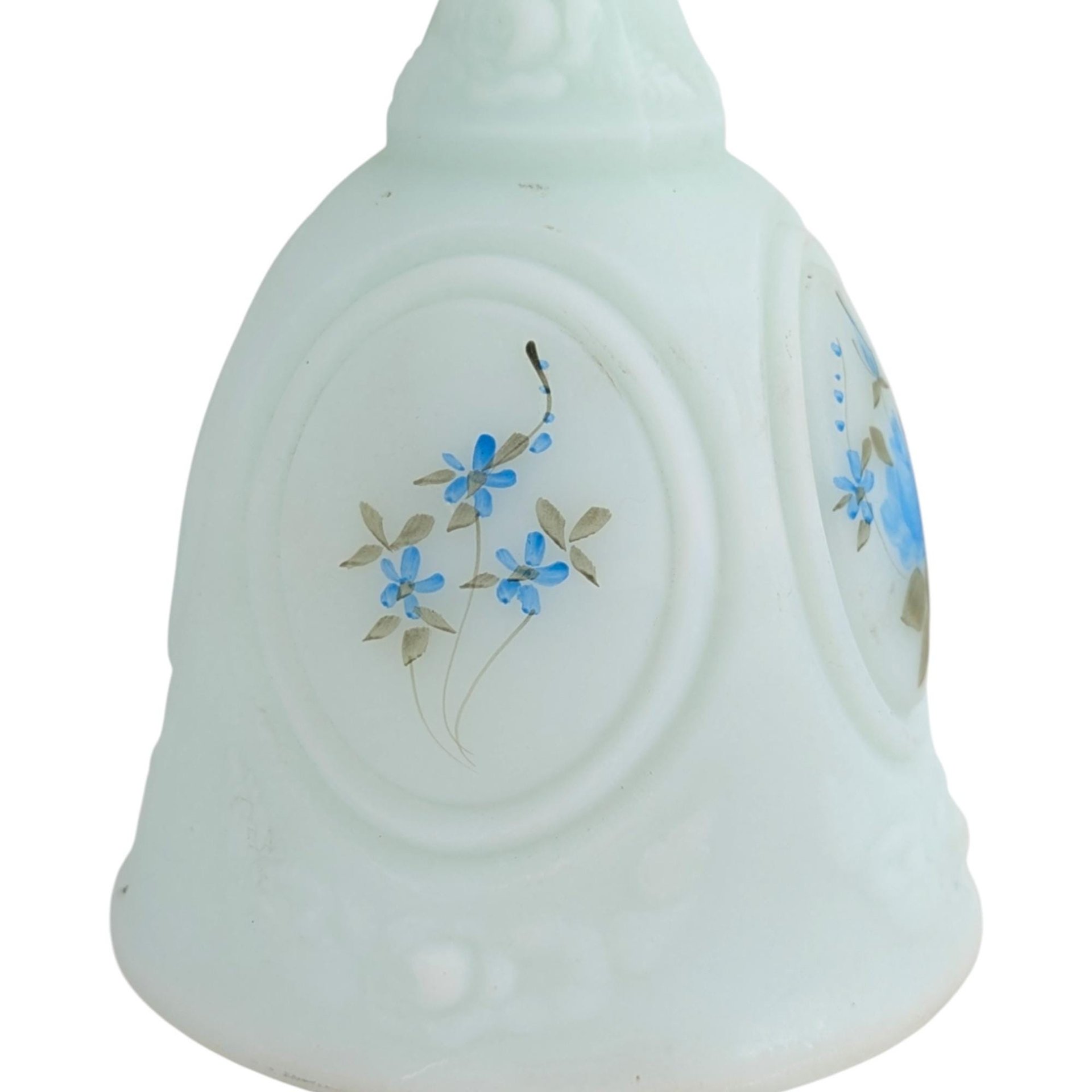 Vintage Fenton Art Glass Bell, Your Choice: Handpainted Floral or Custard Glass Handbell