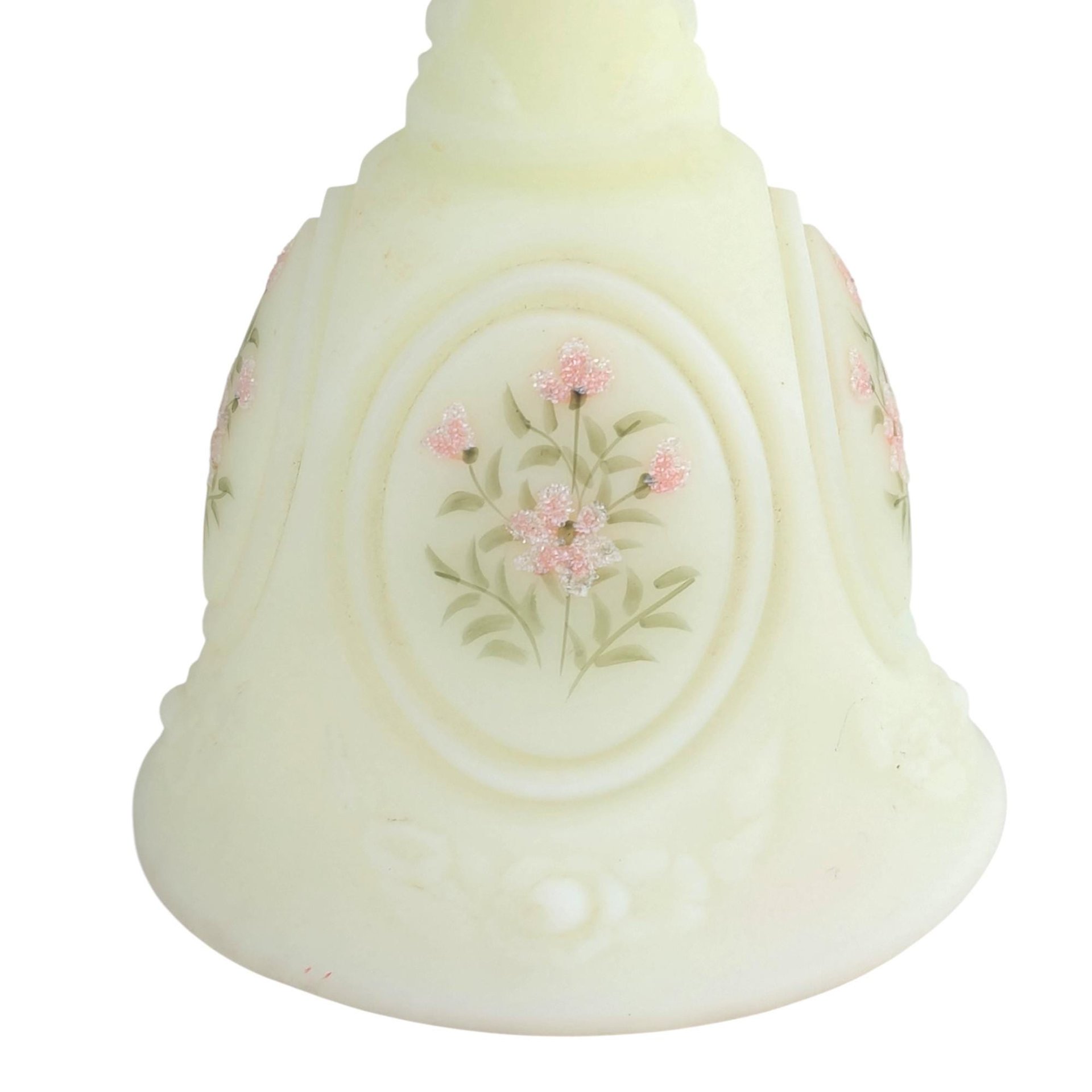 Vintage Fenton Art Glass Bell, Your Choice: Handpainted Floral or Custard Glass Handbell