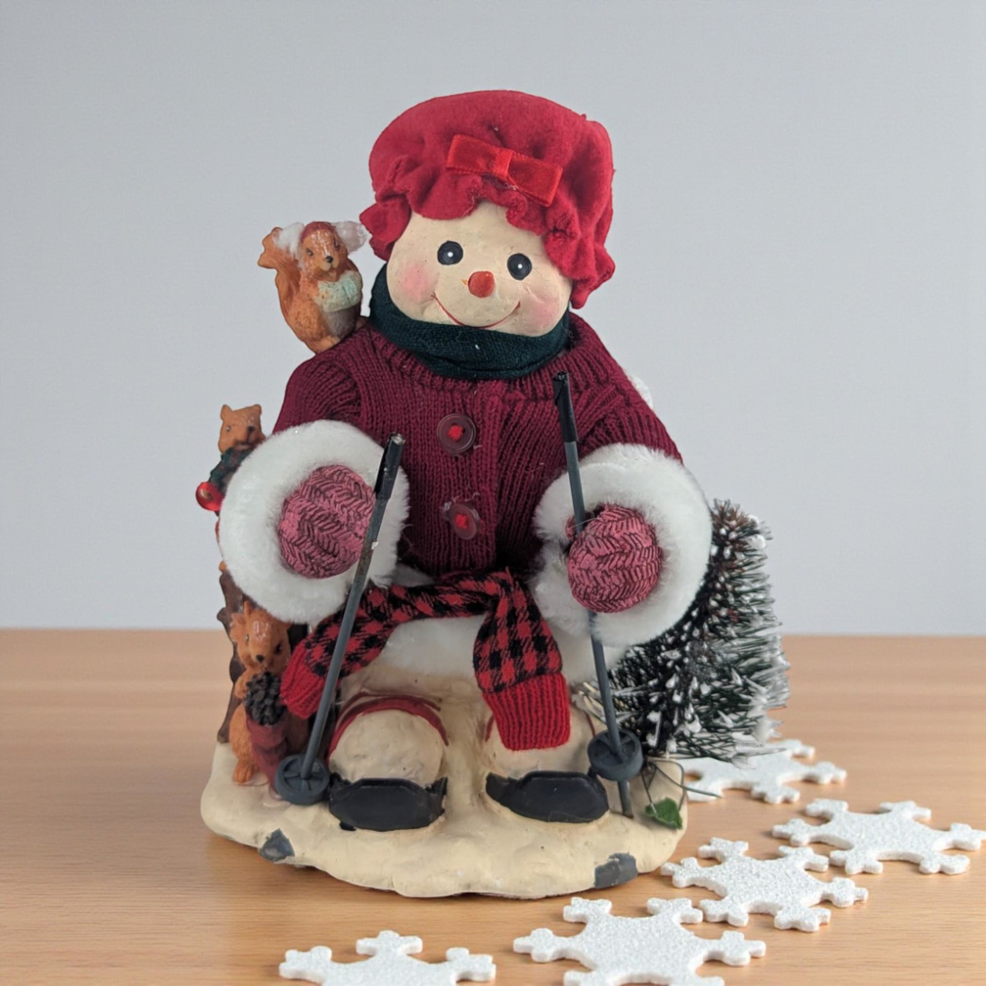 Vintage Grandeur Noel Snowman Figure, Your Choice: Skiing, Tire Swing, or Holiday Collectible
