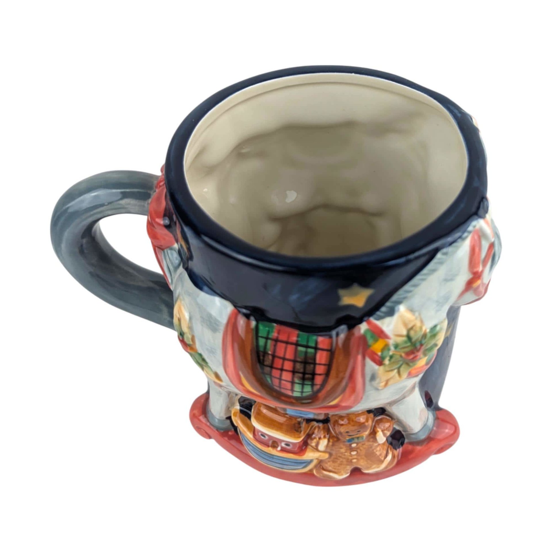 Vintage Susan Winget Christmas Mugs, Pair: Certified International Rocking Horse & Toy Mugs