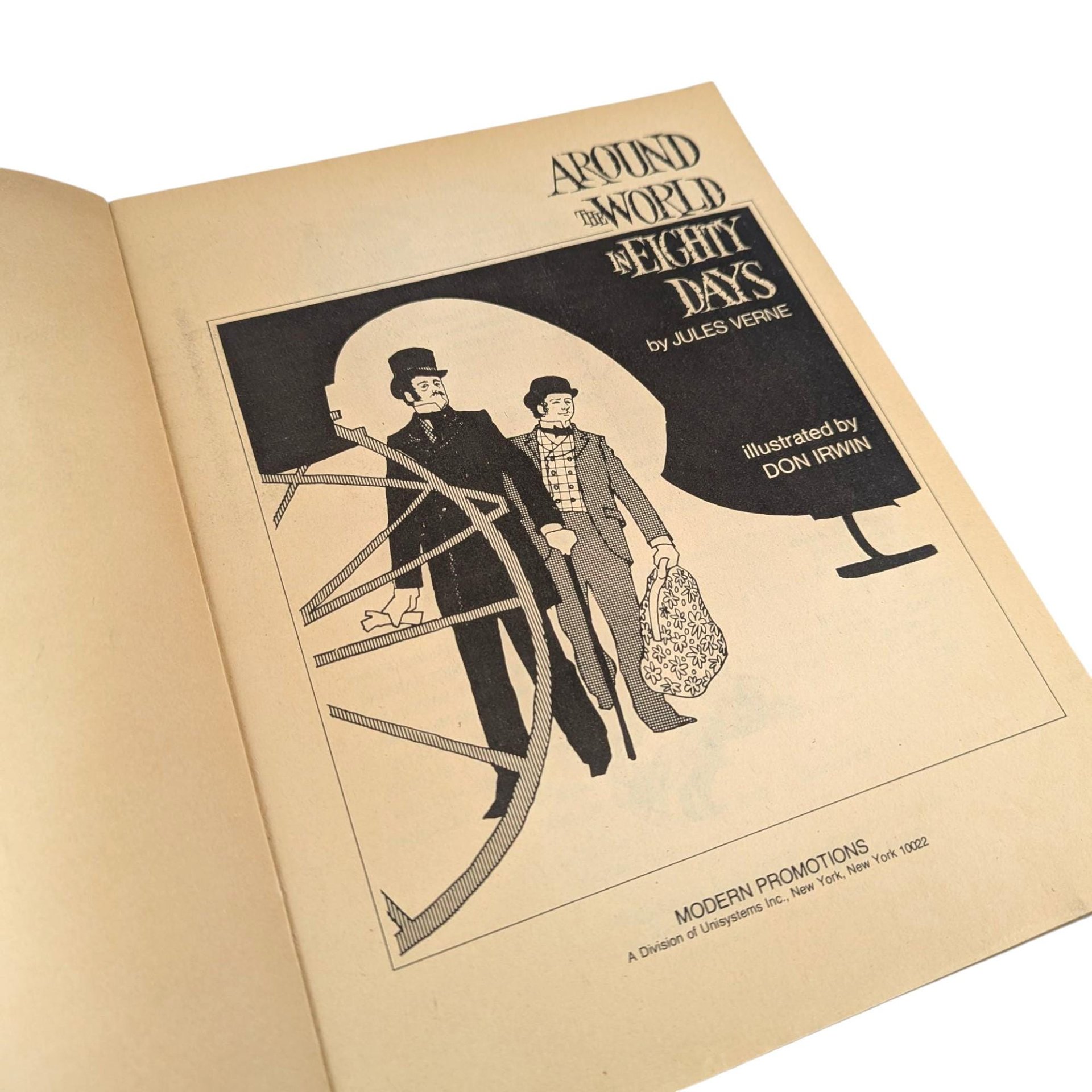 Vintage 1979 "Around the World in Eighty Days": Jules Verne Illustrated Children's Book