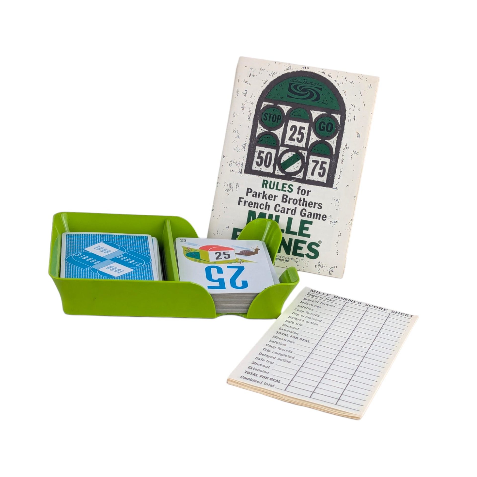 Vintage 1960s Mille Bornes Card Game: Parker Brothers French Auto Race Game