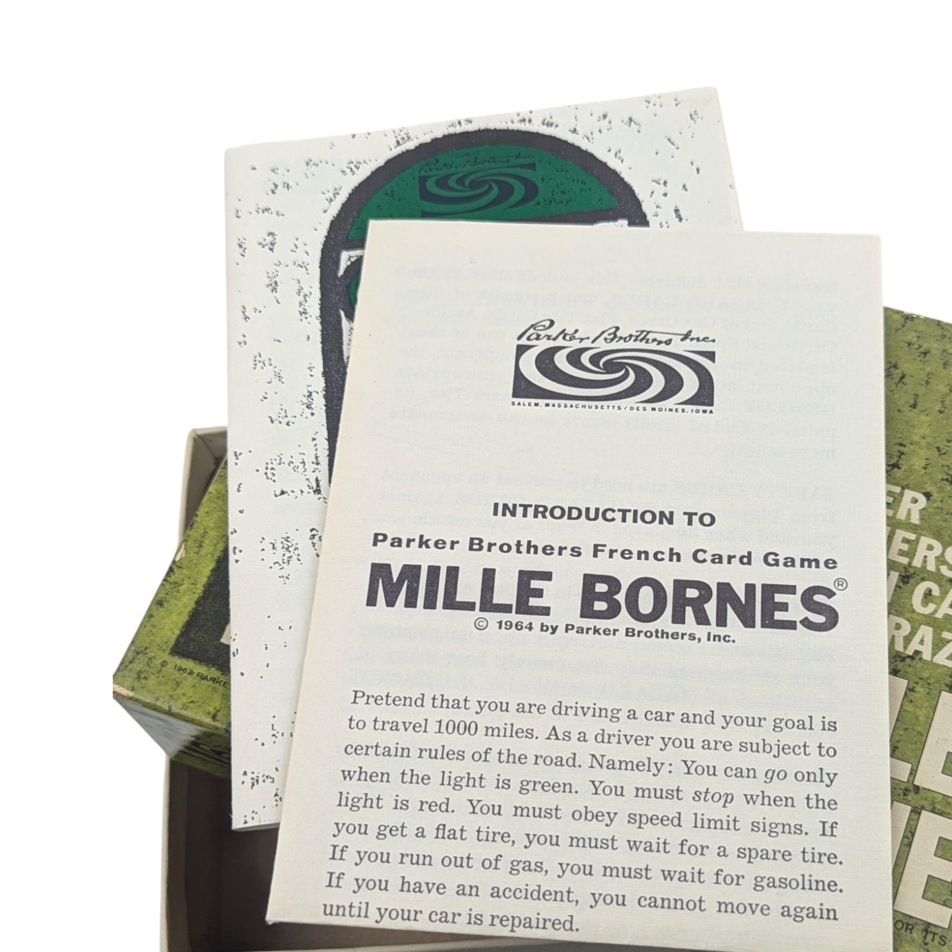 Vintage 1960s Mille Bornes Card Game: Parker Brothers French Auto Race Game