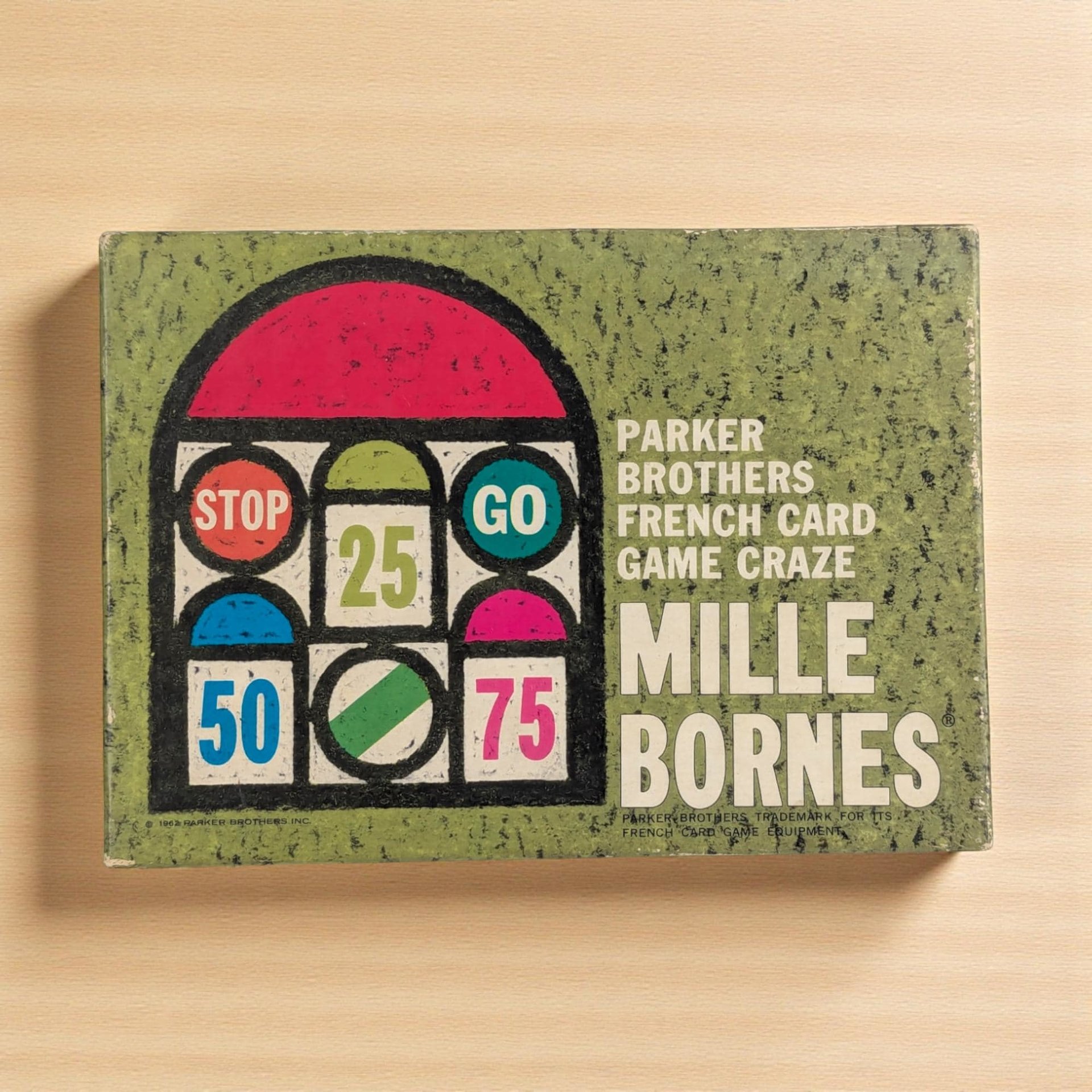 Vintage 1960s Mille Bornes Card Game: Parker Brothers French Auto Race Game