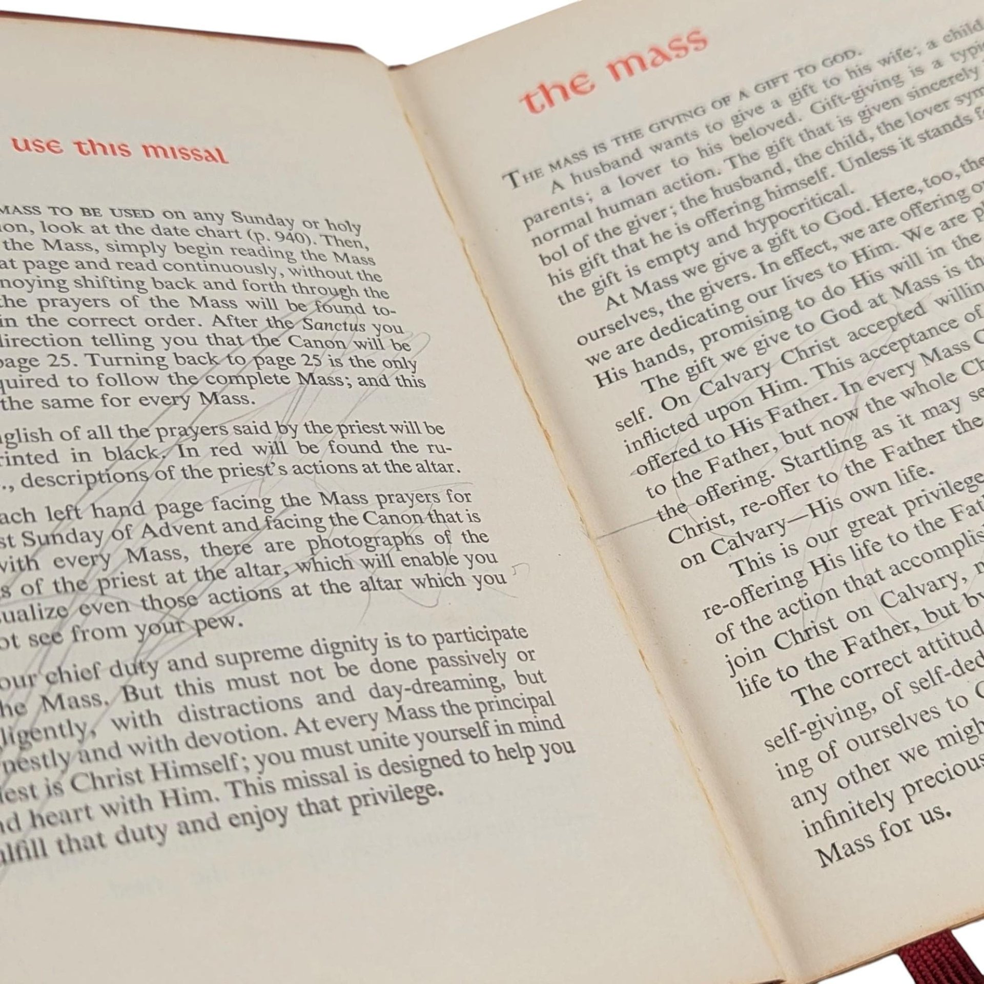 Vintage 1959 The Catholic Missal: Reverend O'Connell & Martin Hardcover