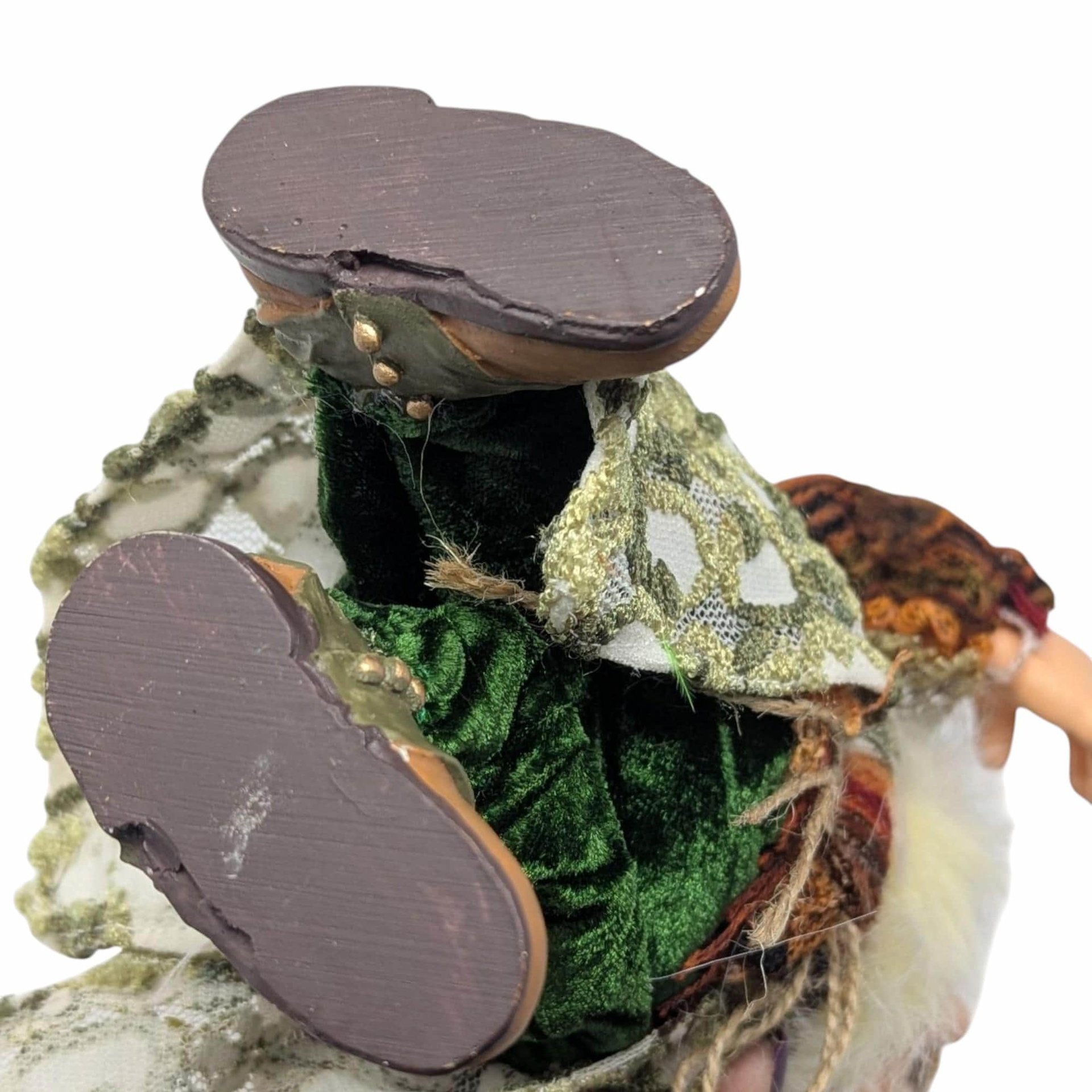 Vintage Irish Gnome Figure: Folklore Fairy Doll with Basket