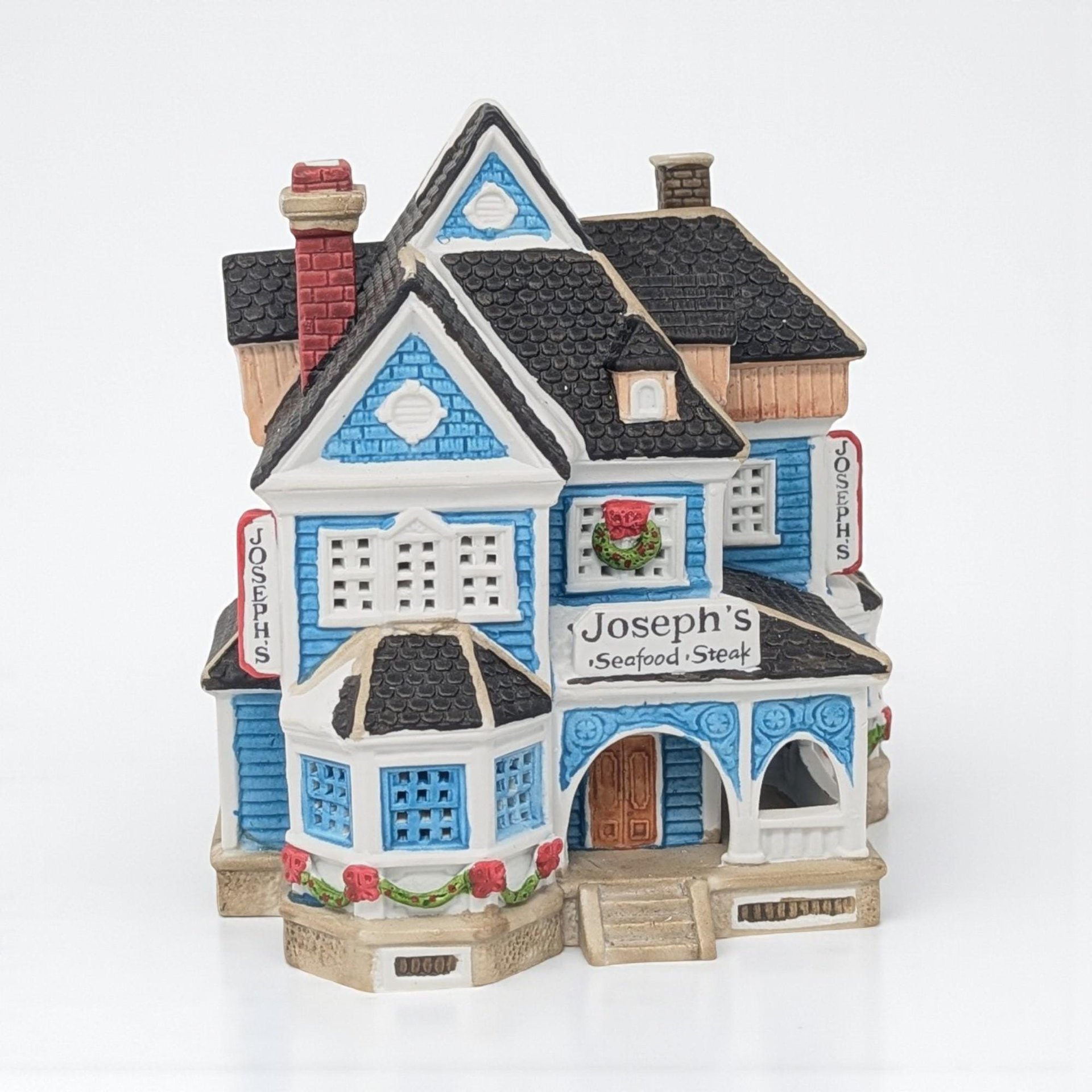 Vintage 1994 Lemax Joseph's Restaurant: Dickensvale Lighted Christmas Village House