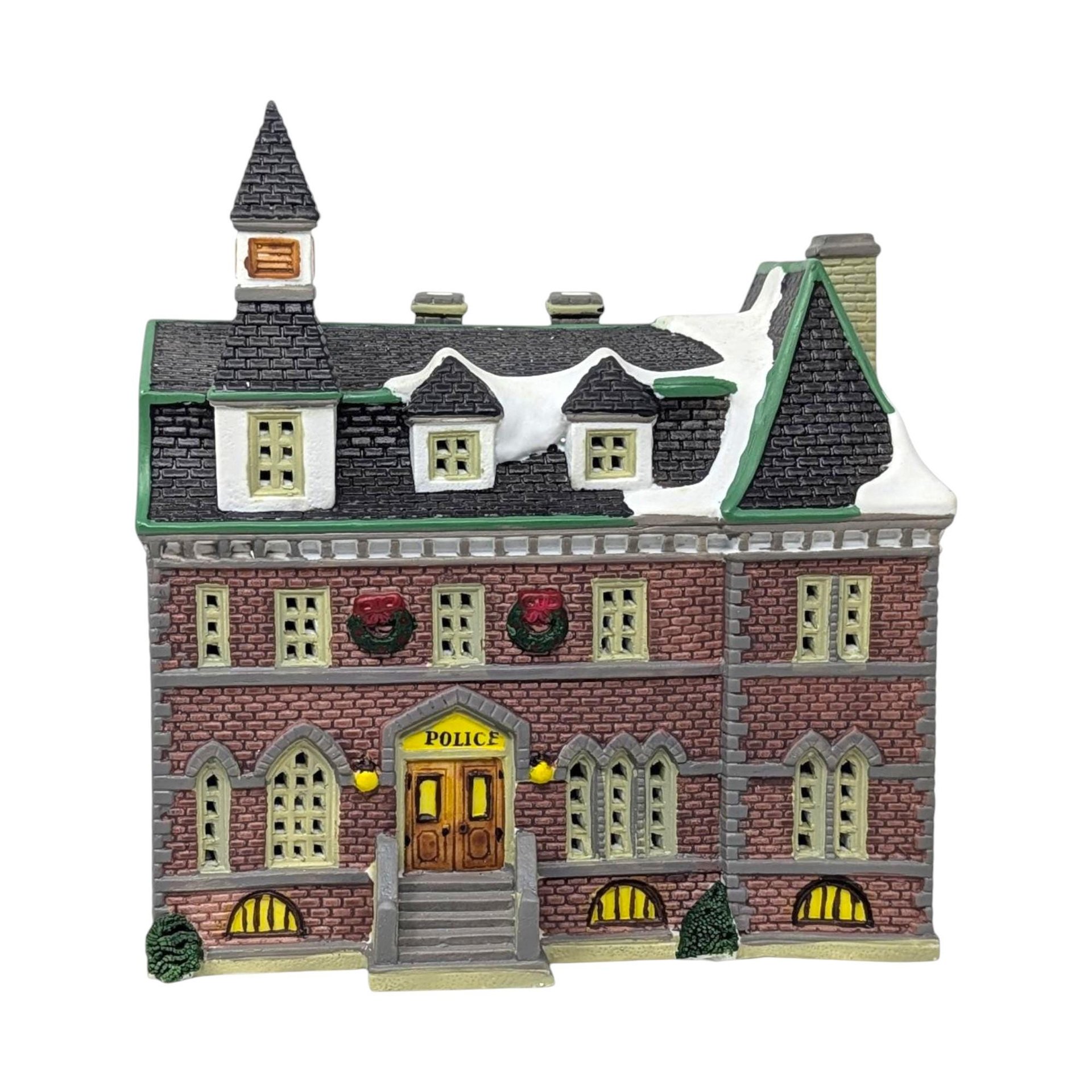 Vintage 1995 Police Station House: Lemax Dickensvale Lighted Christmas Village
