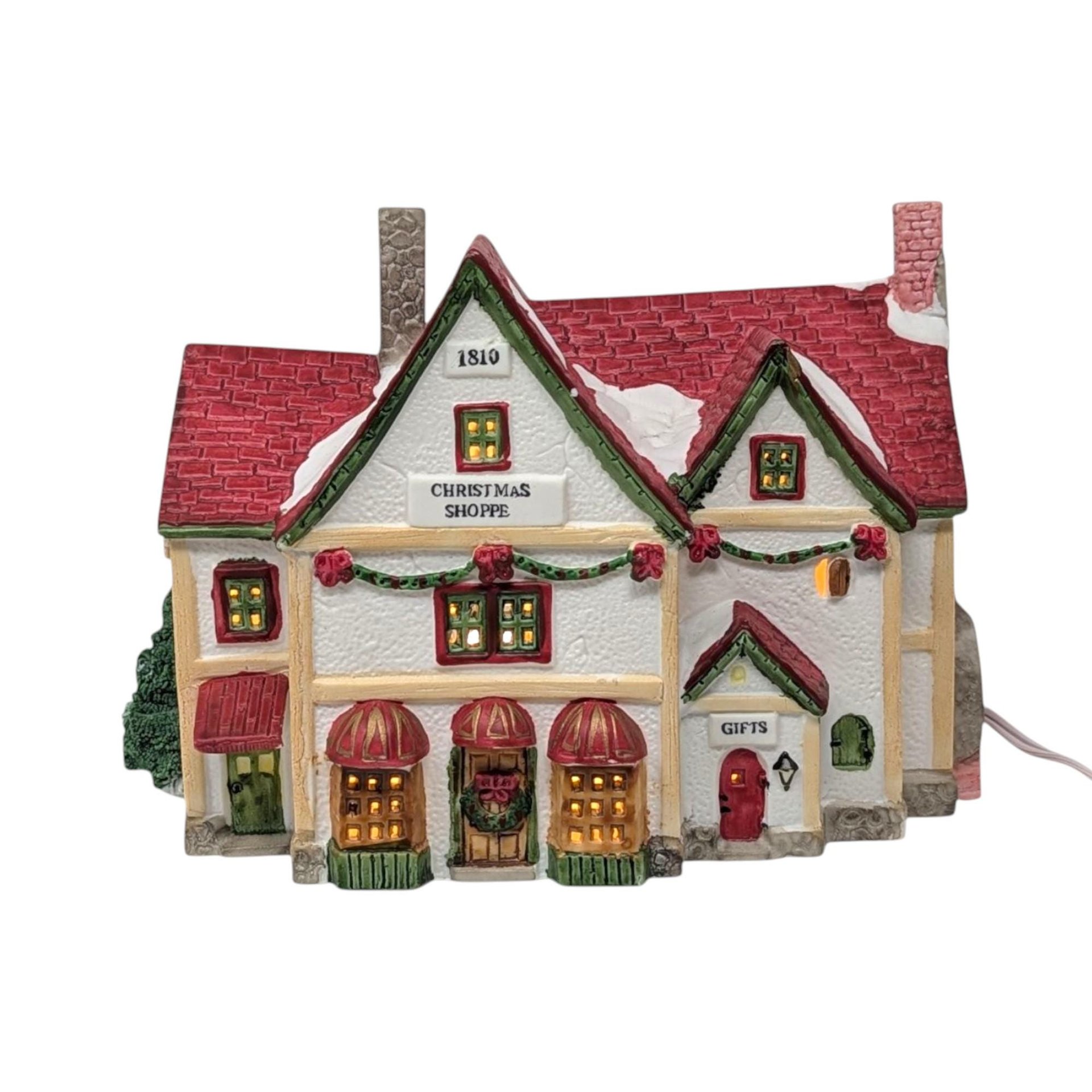 Vintage 1993 Lemax Christmas Shoppe: Dickensvale Porcelain Lighted House
