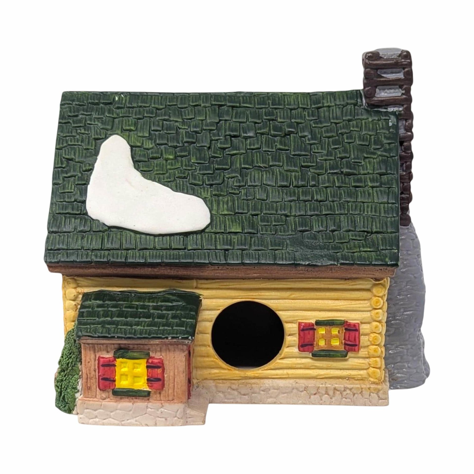 Vintage 1993 Lemax Log Cabin: Dickensvale Porcelain Lighted House