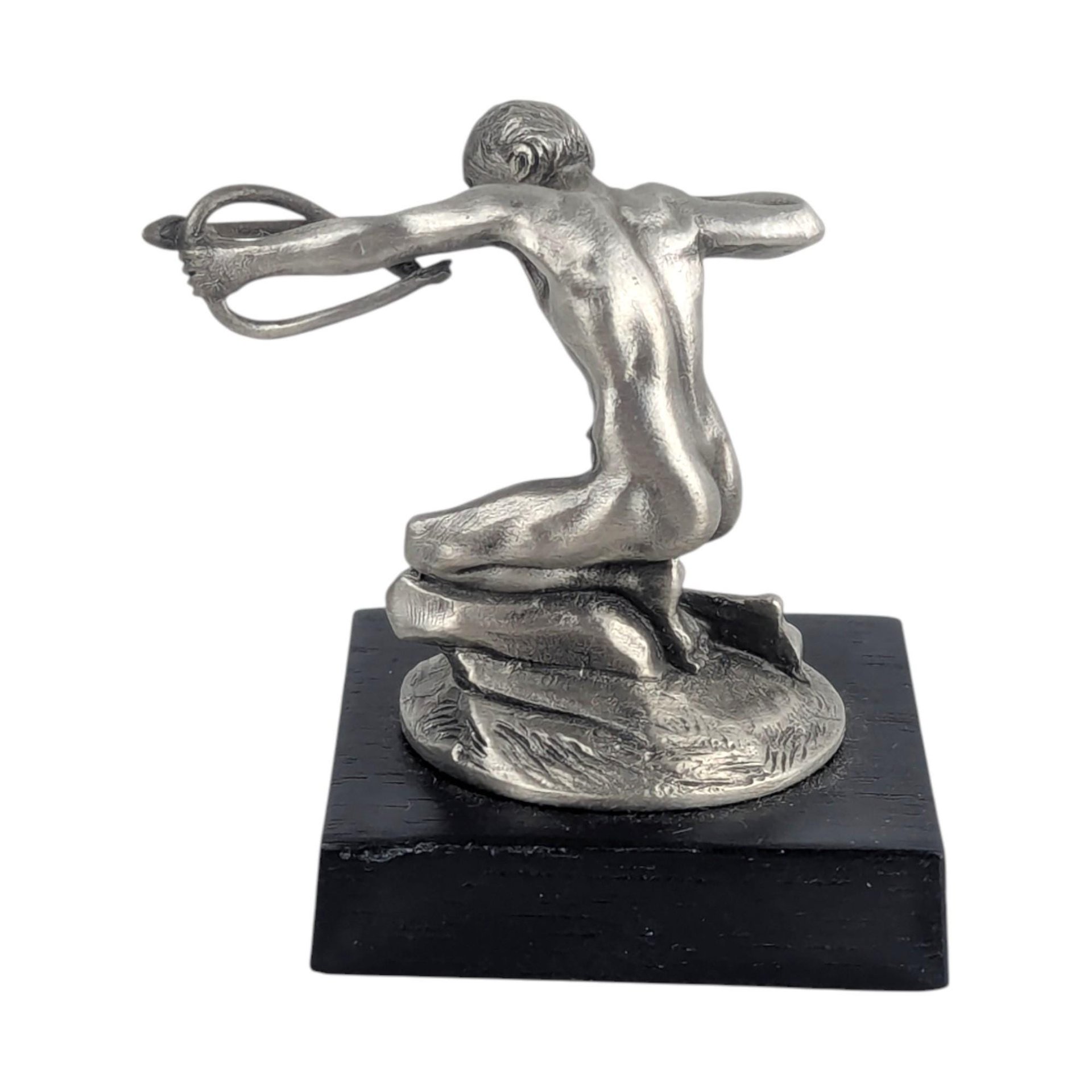 Vintage 1981 Pierce-Arrow Hood Ornament: Franklin Mint Pewter Archer Sculpture