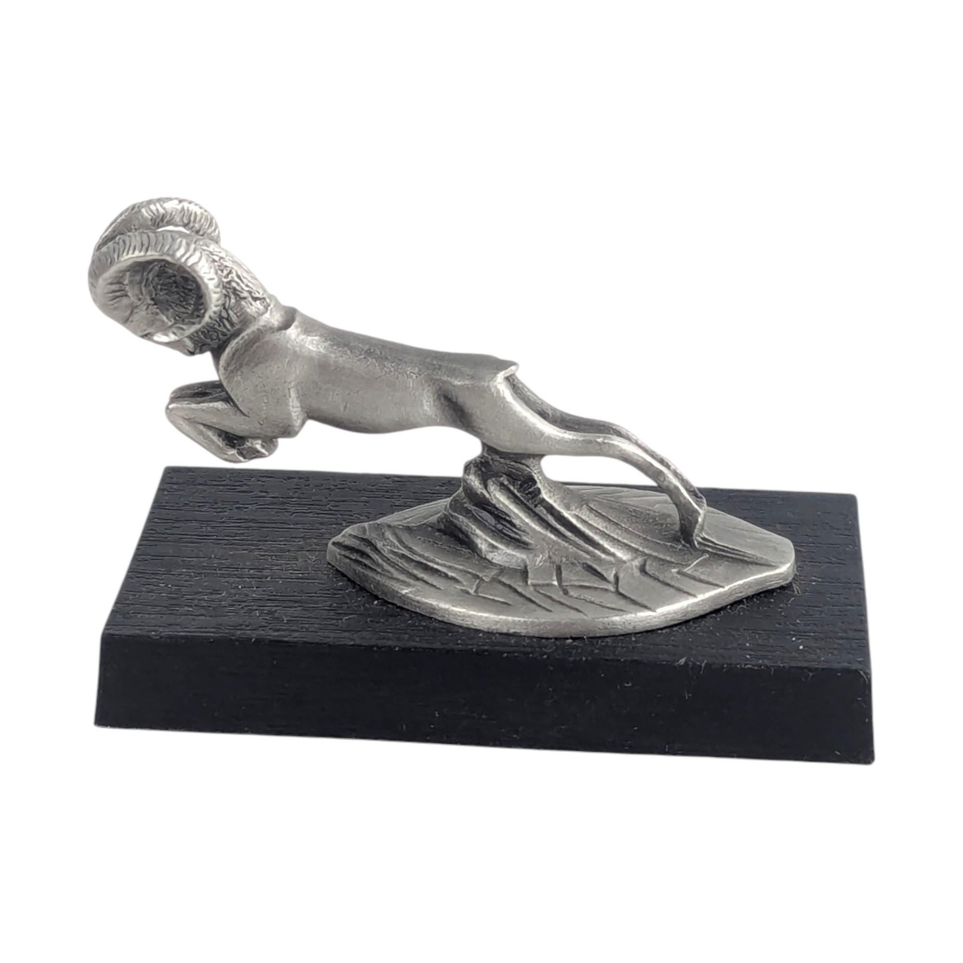 Vintage 1983 Dodge Pewter Hood Ornament: Franklin Mint Ram Sculpture