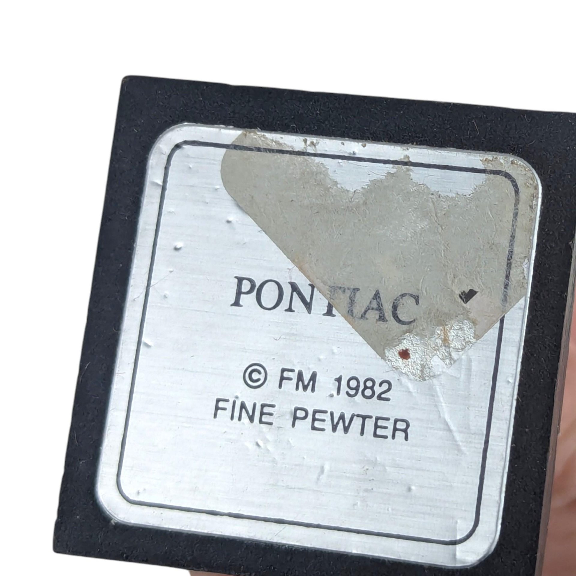 Vintage 1982 Pontiac Pewter Hood Ornament: Franklin Mint Chief Sculpture