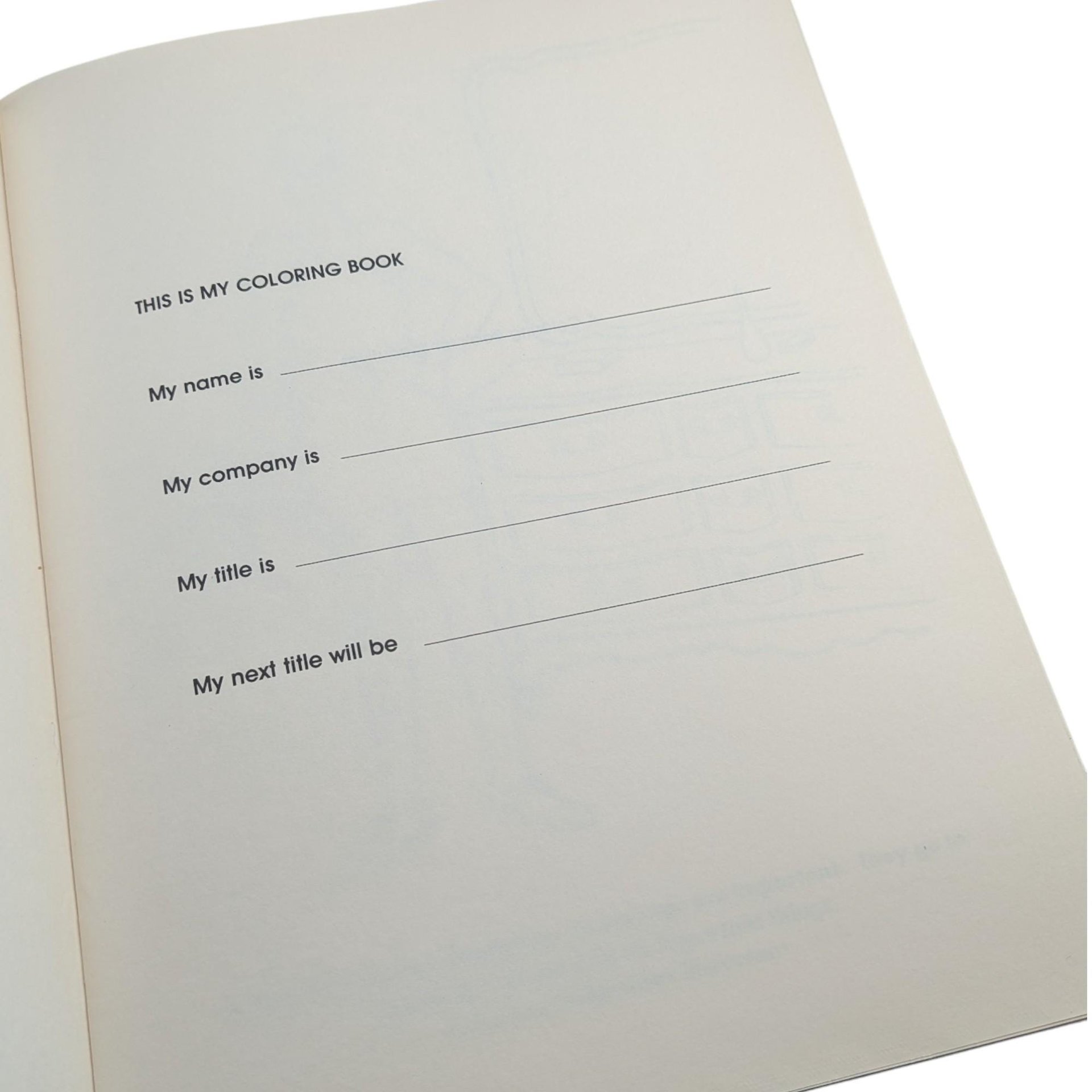 1983 The Executive Coloring Book: Hans, Altman & Cohen Satirical Humor