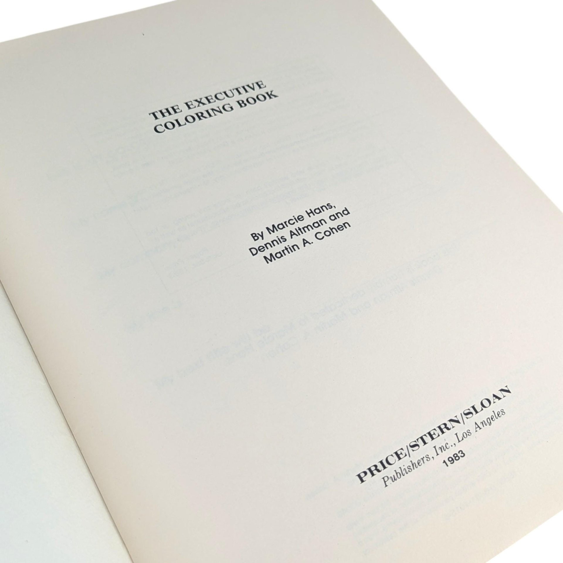 1983 The Executive Coloring Book: Hans, Altman & Cohen Satirical Humor