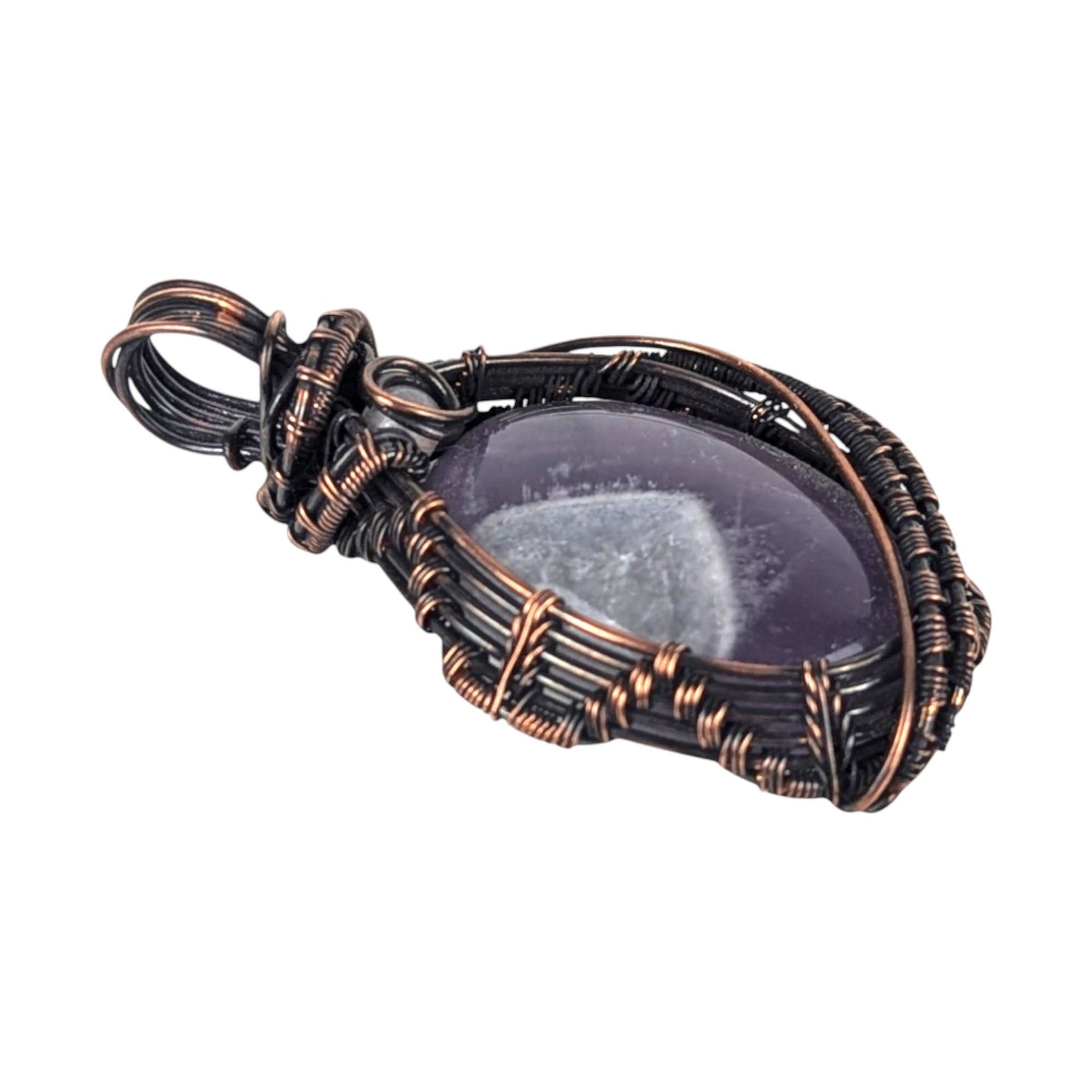 Handmade Amethyst Pendant: Copper Wire Woven Gemstone Necklace