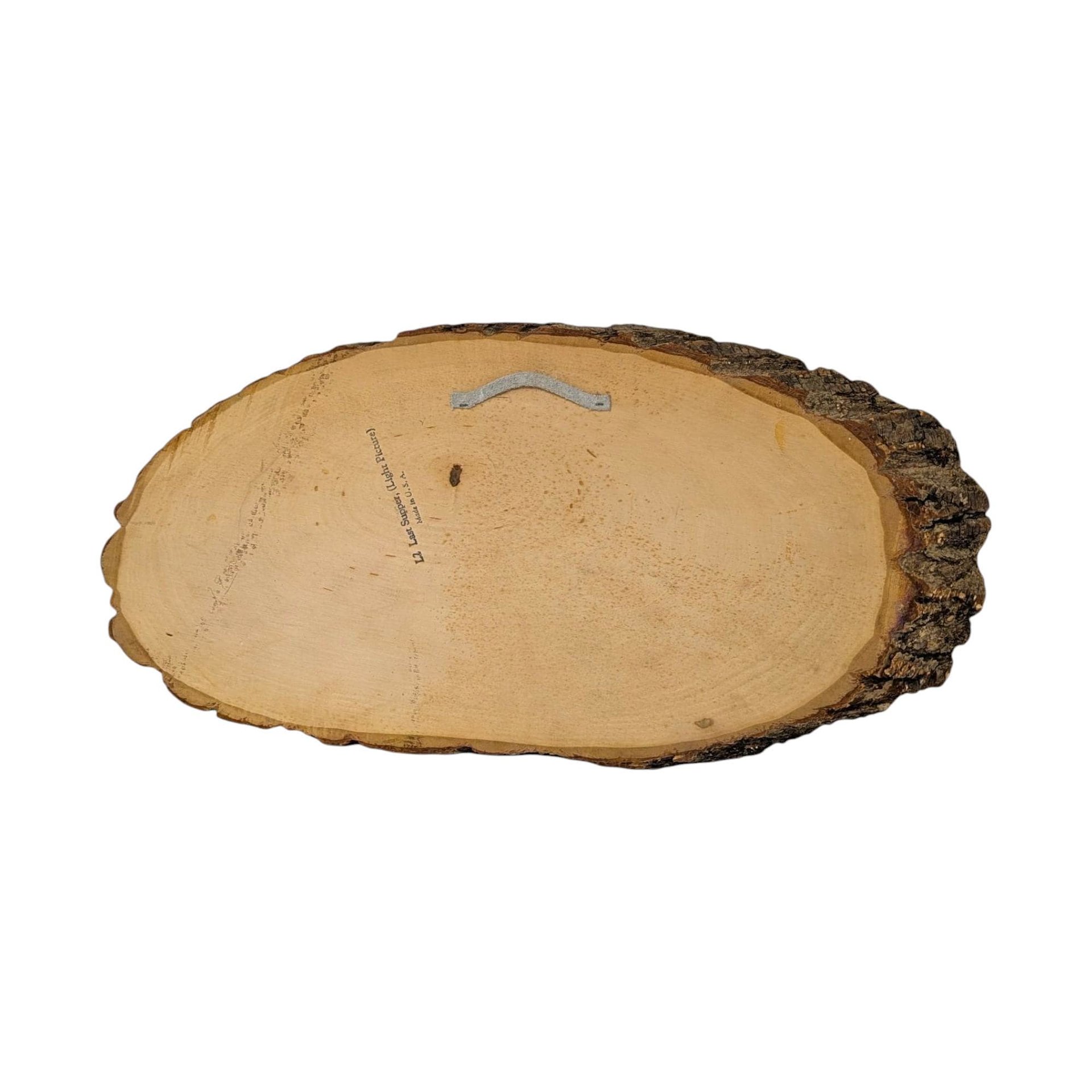 Vintage 1970s Last Supper Plaque: Rustic Wood Slice Wall Art