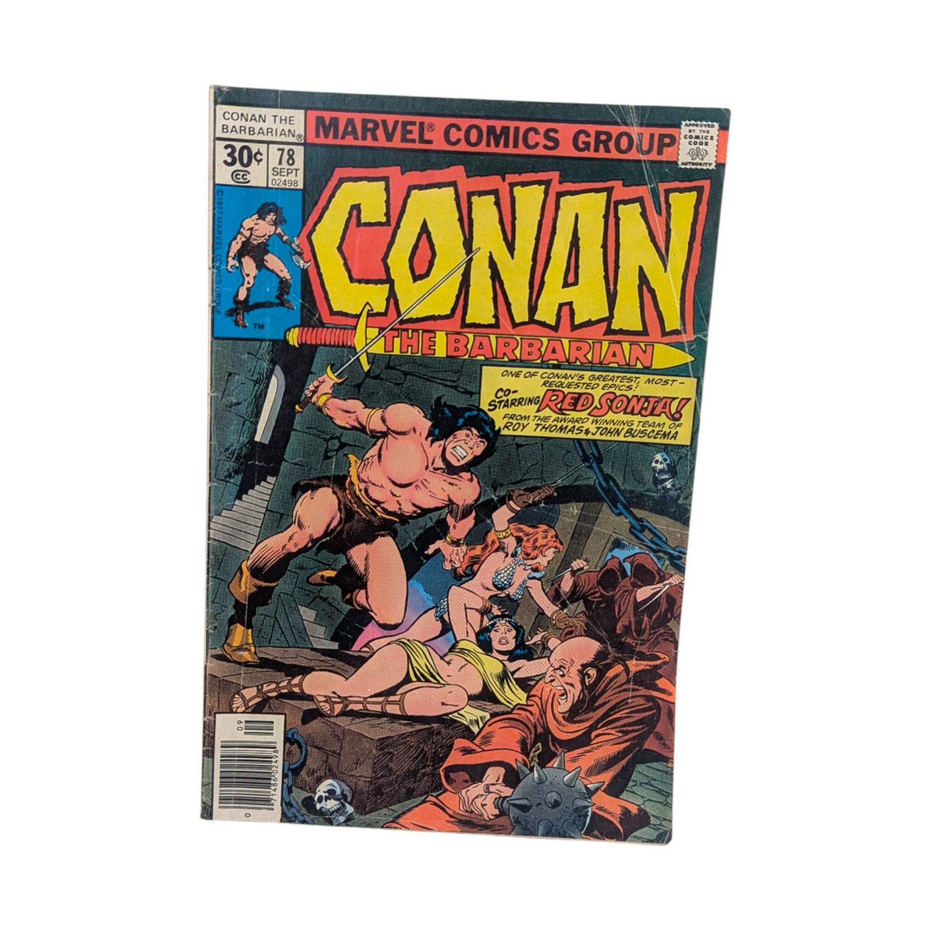 Vintage 1977 Conan the Barbarian Comic Lot: Marvel Comics Issues 73-80, Bronze Age