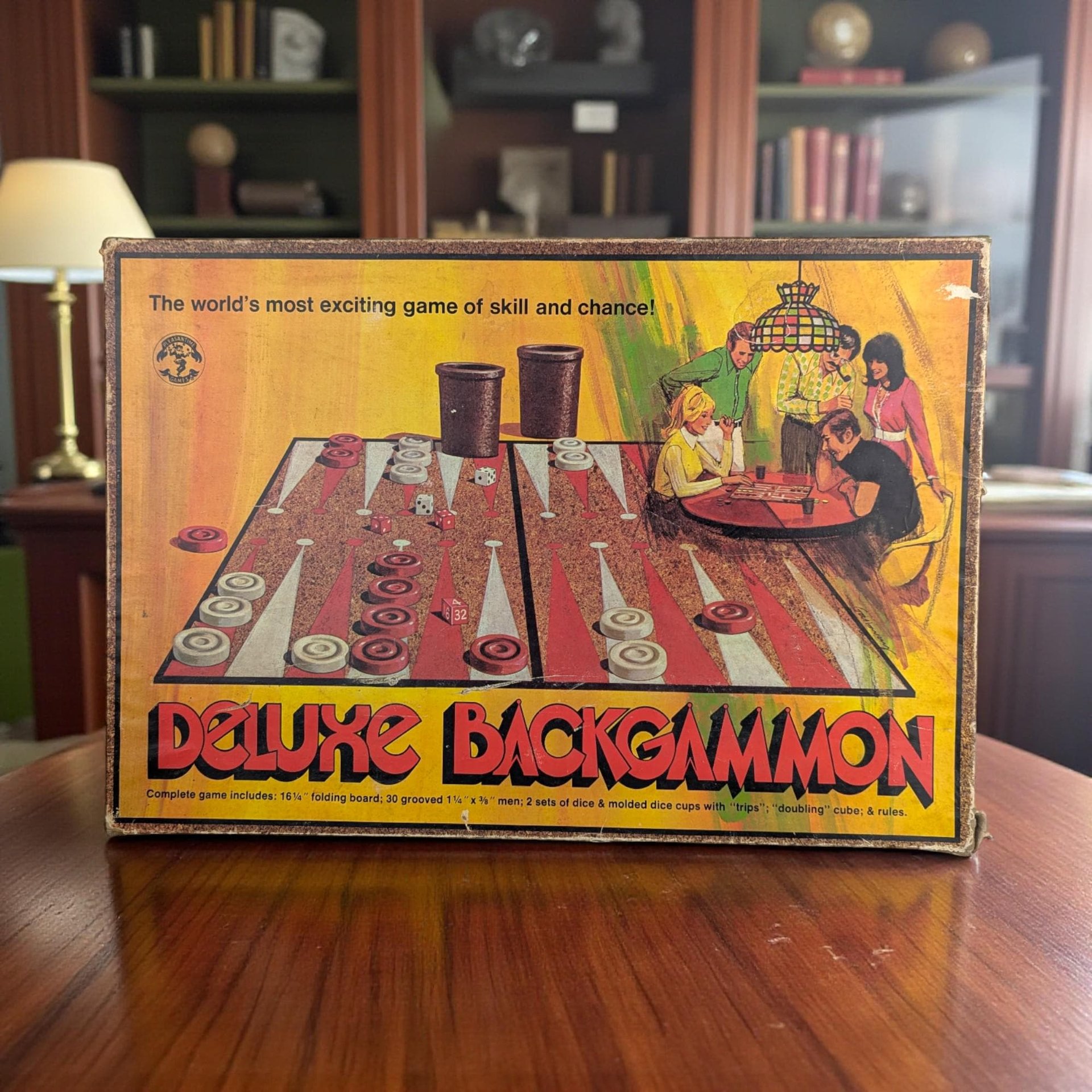 Vintage 1970s Deluxe Backgammon Game: Pleasantime Games, Classic Strategy Board Game