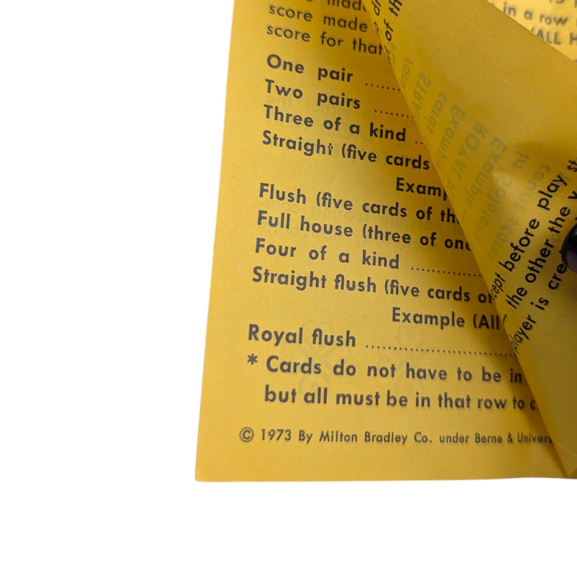 Vintage 1973 Solotaire Game: Milton Bradley Solitaire Poker Board Game