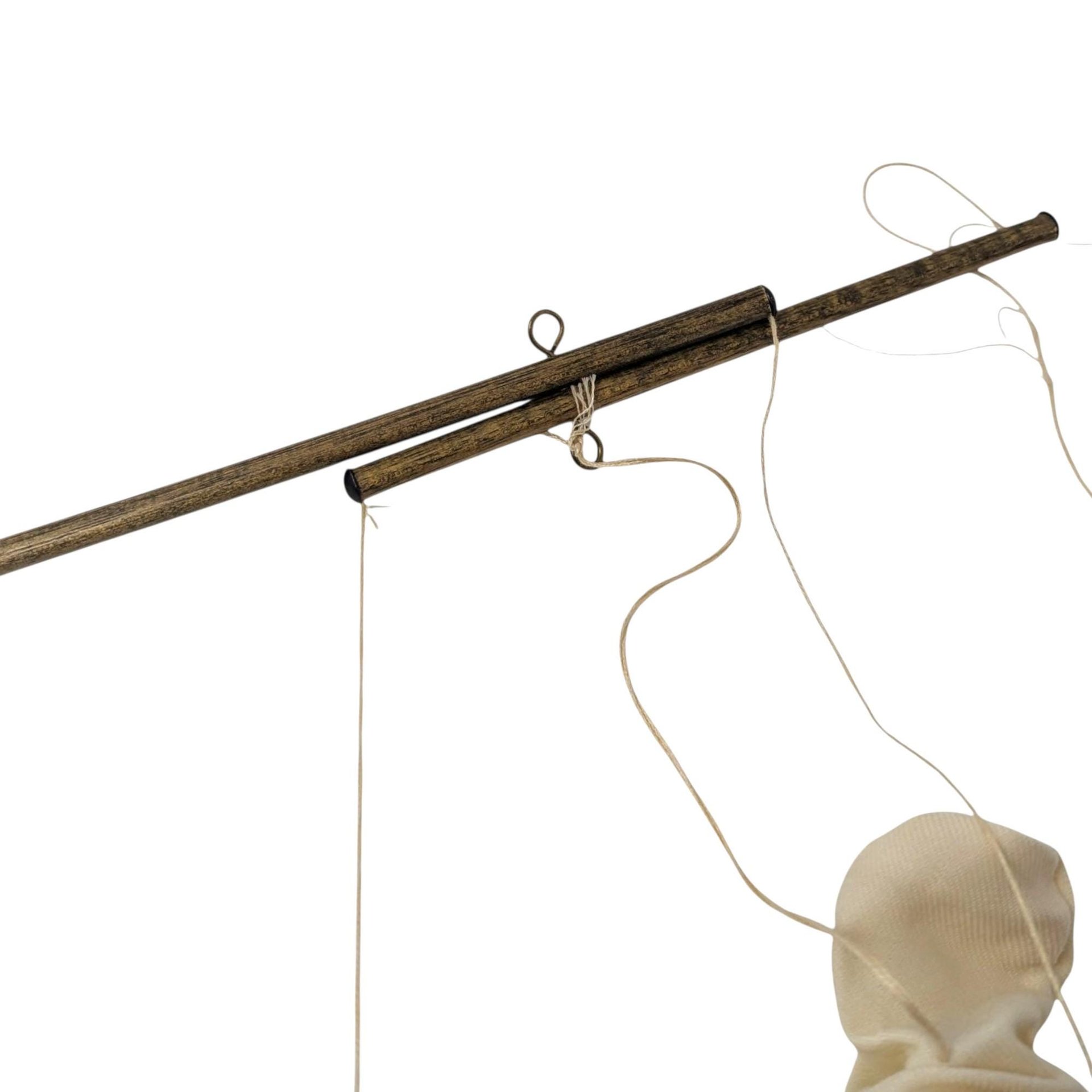 Vintage Pulcinella Marionette: Italian Commedia dell'arte String Puppet