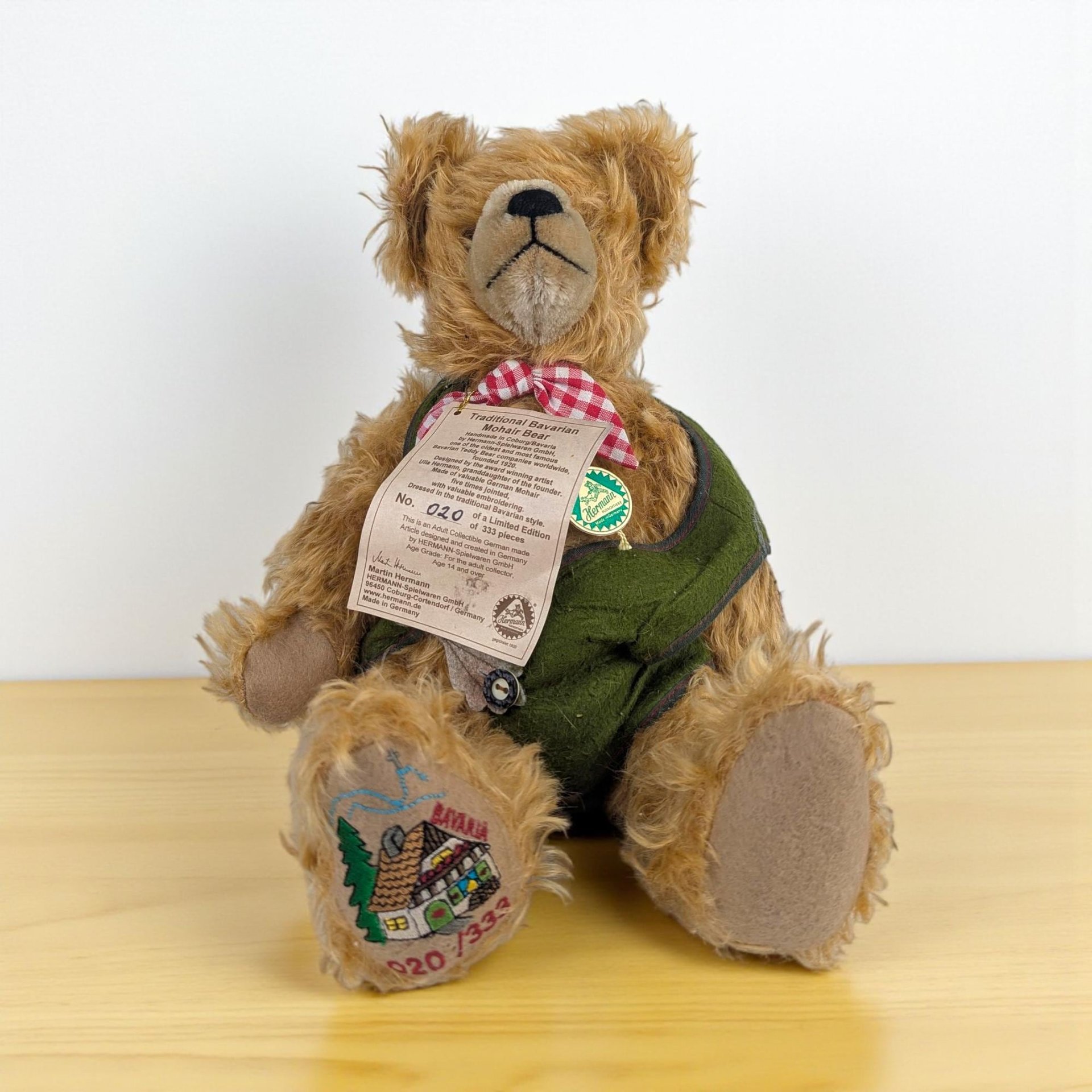 Vintage Hermann Mohair Bear: Limited Edition Bavarian Teddy Bear #20/333