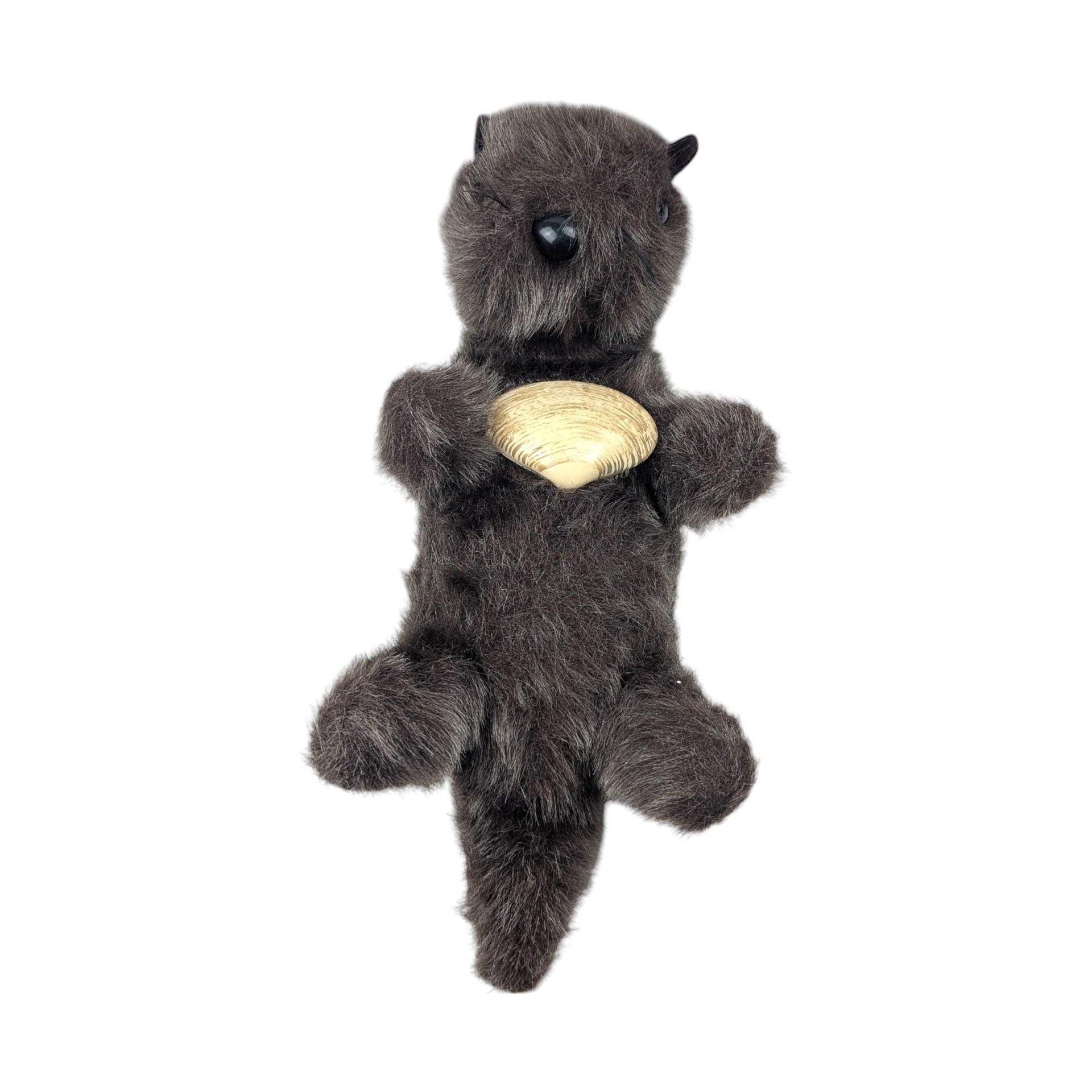 Vintage 1975 Dakin Pillow Pet Otter: Sea Otter Stuffed Animal with Clam