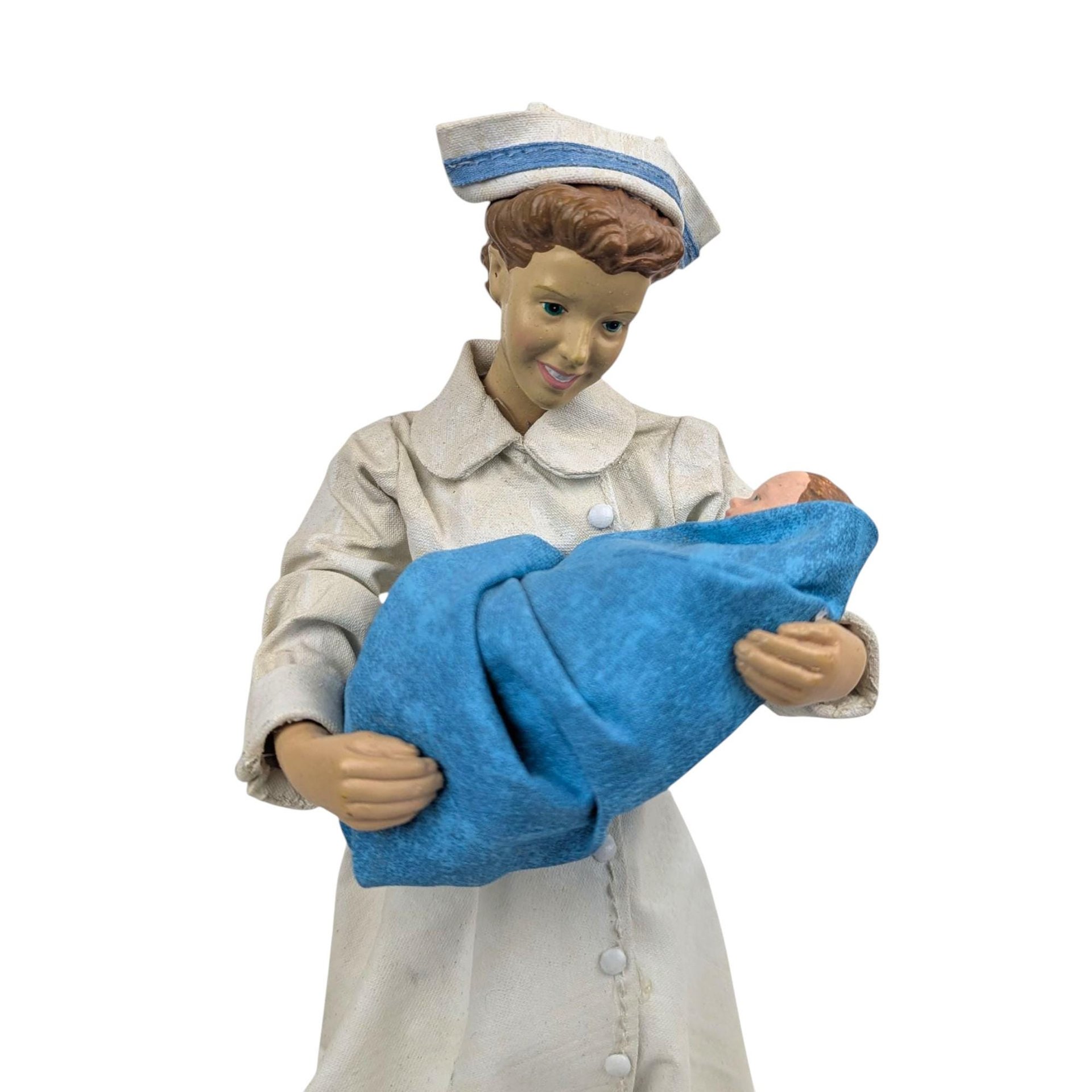 Vintage 1995 Nurse and Baby Figurine: Possible Dreams Clothtique "A Star Is Born"